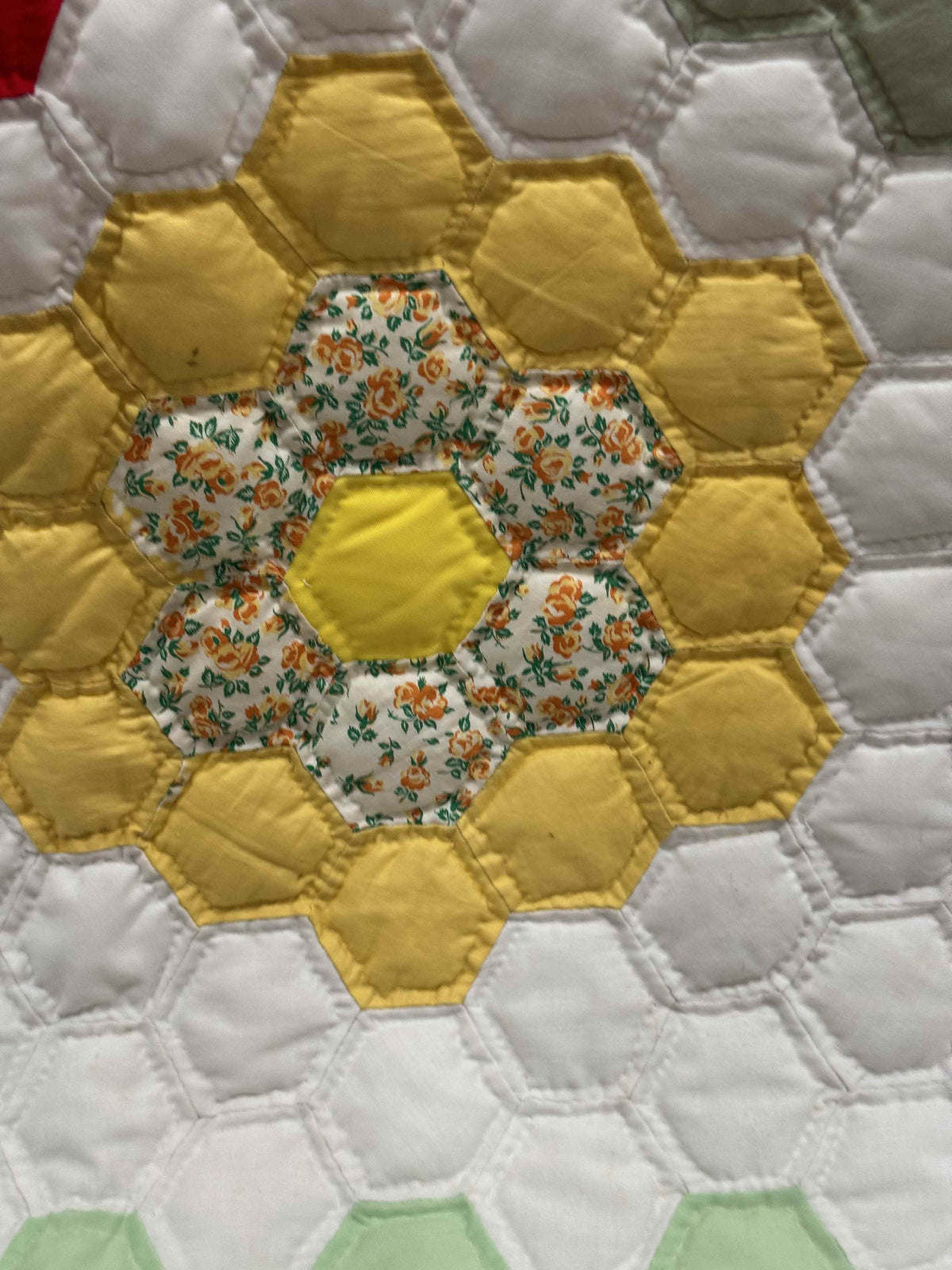 Vintage Quilt Grandmother's Flower Garden