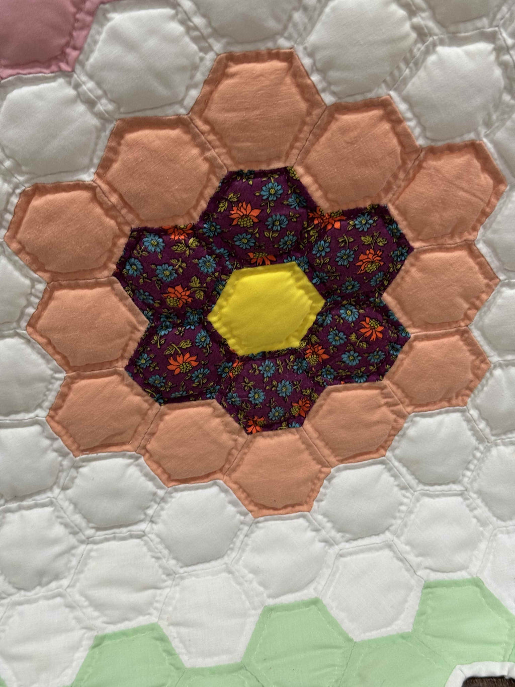 Vintage Quilt Grandmother's Flower Garden