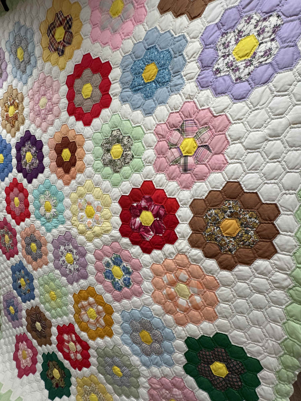 Vintage Quilt Grandmother's Flower Garden
