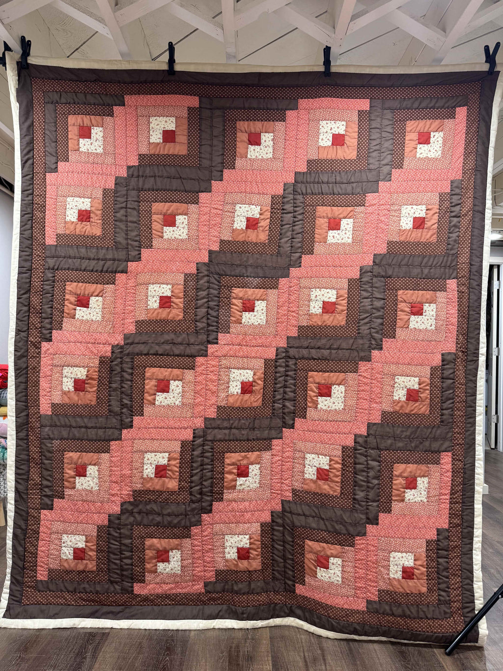 Vintage Quilt Autumn Log Cabin