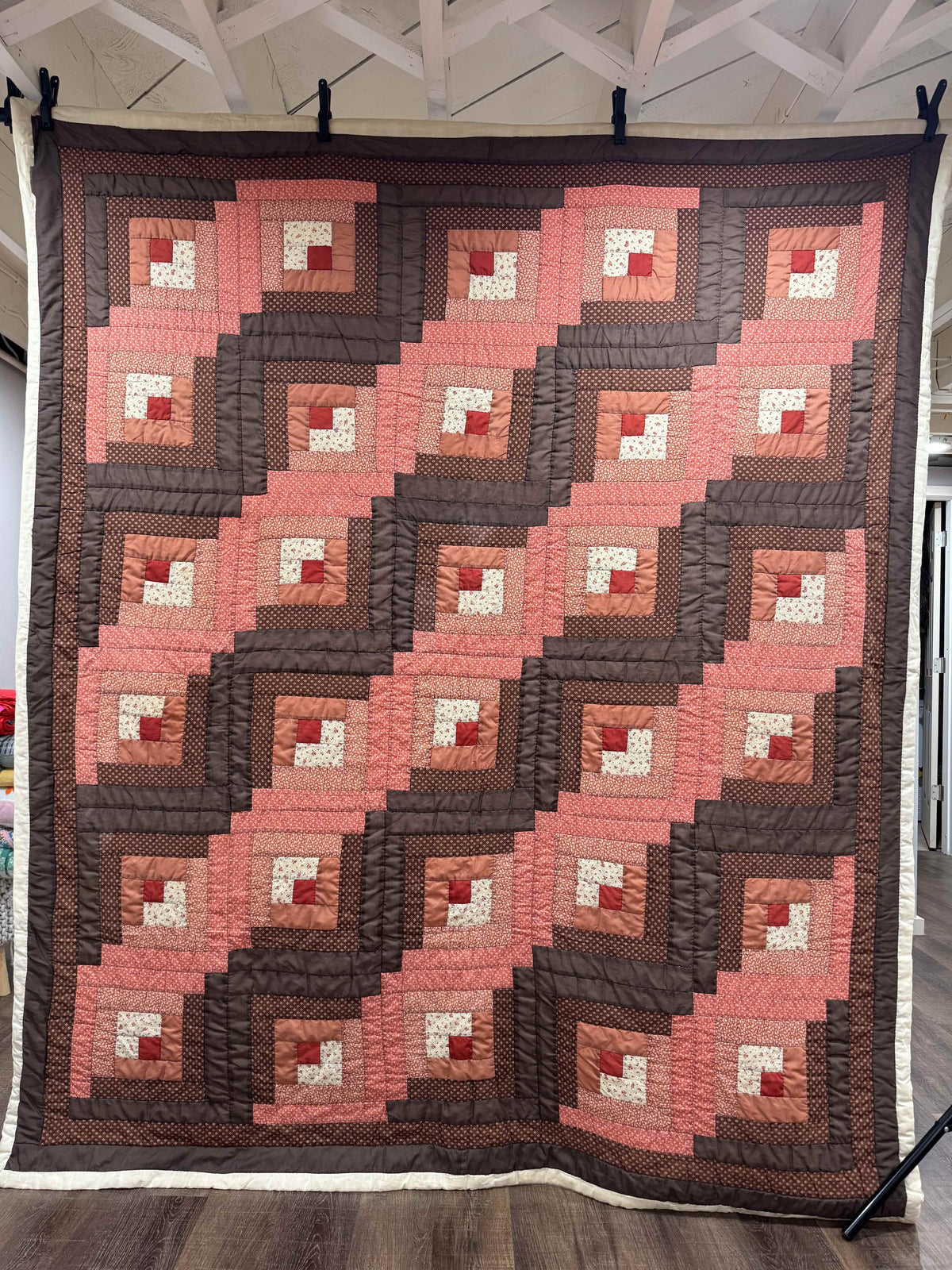 Vintage Quilt Autumn Log Cabin