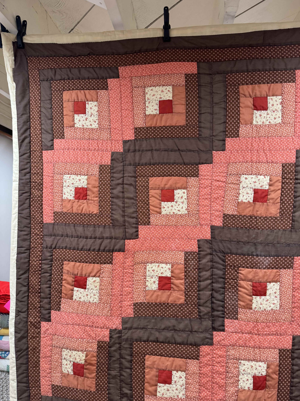 Vintage Quilt Autumn Log Cabin