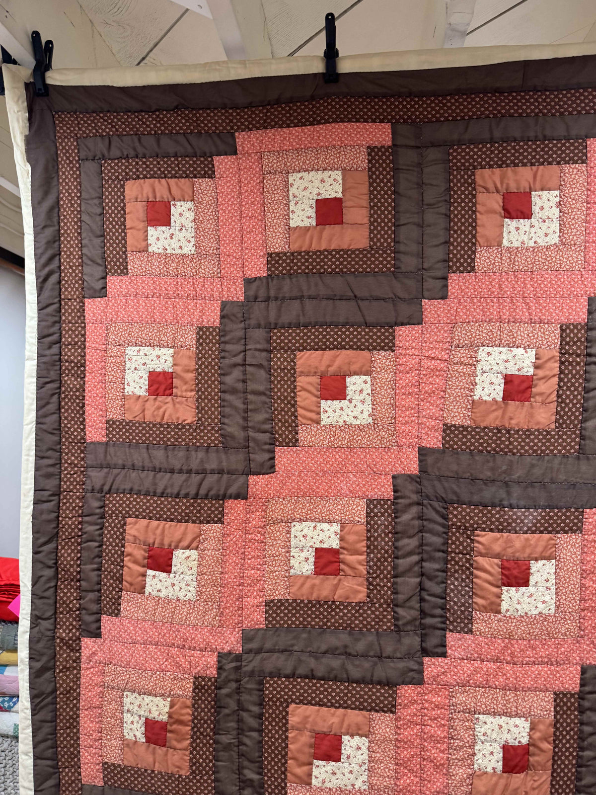 Vintage Quilt Autumn Log Cabin