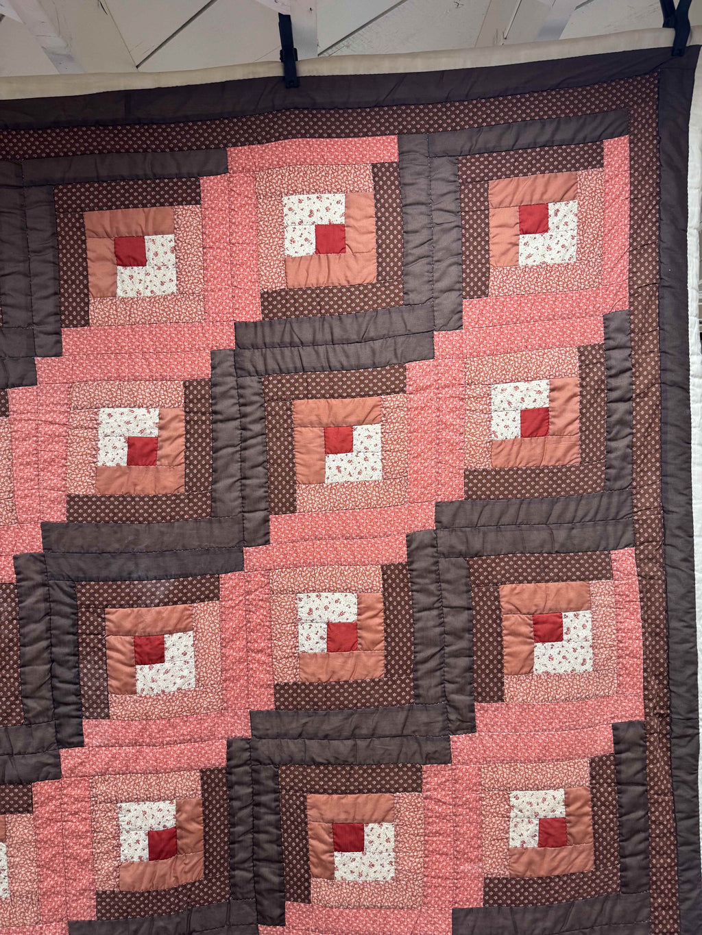 Vintage Quilt Autumn Log Cabin
