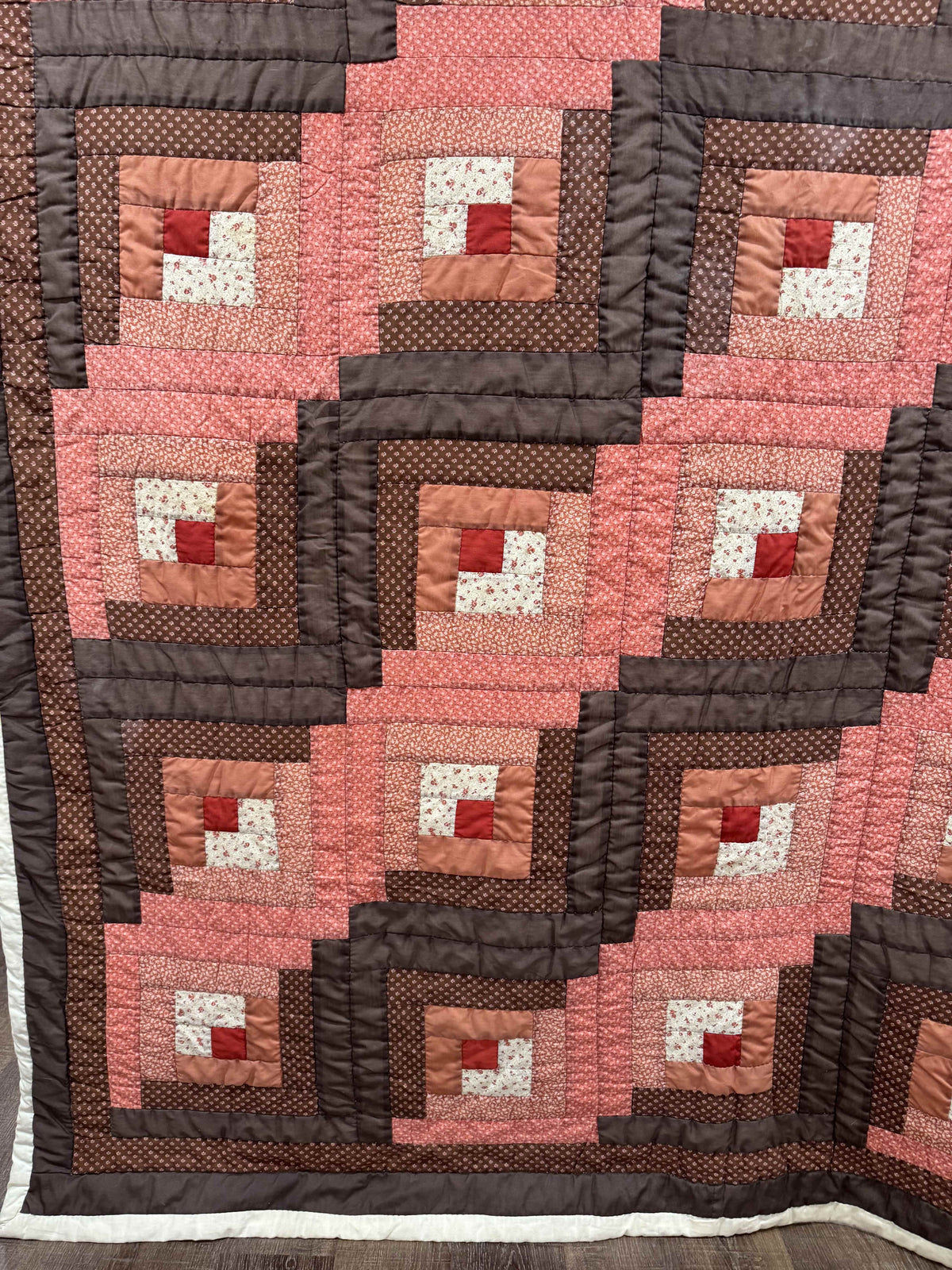 Vintage Quilt Autumn Log Cabin