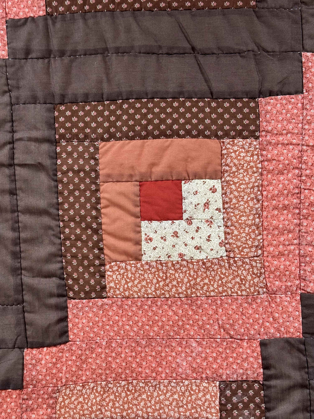 Vintage Quilt Autumn Log Cabin