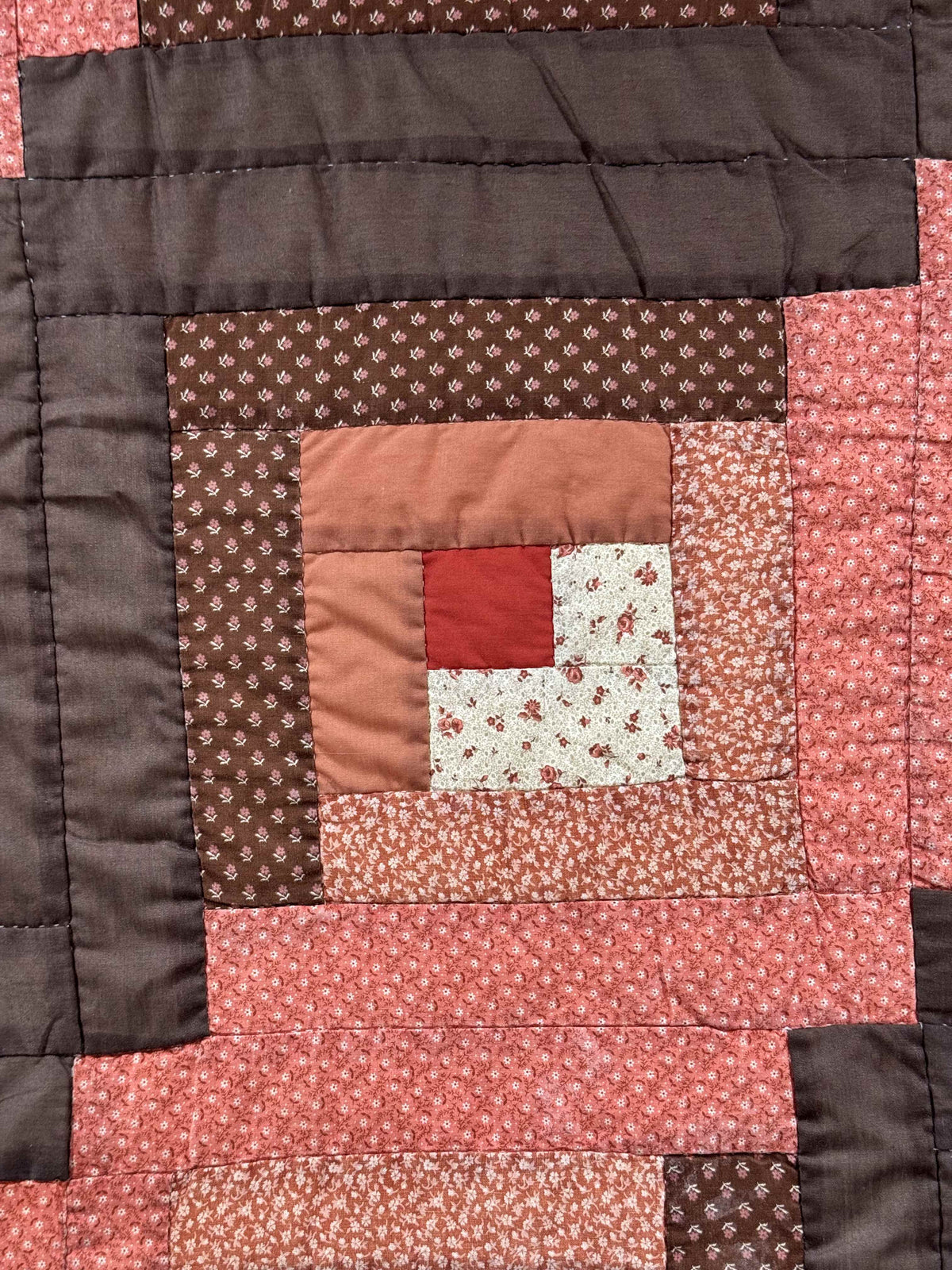 Vintage Quilt Autumn Log Cabin