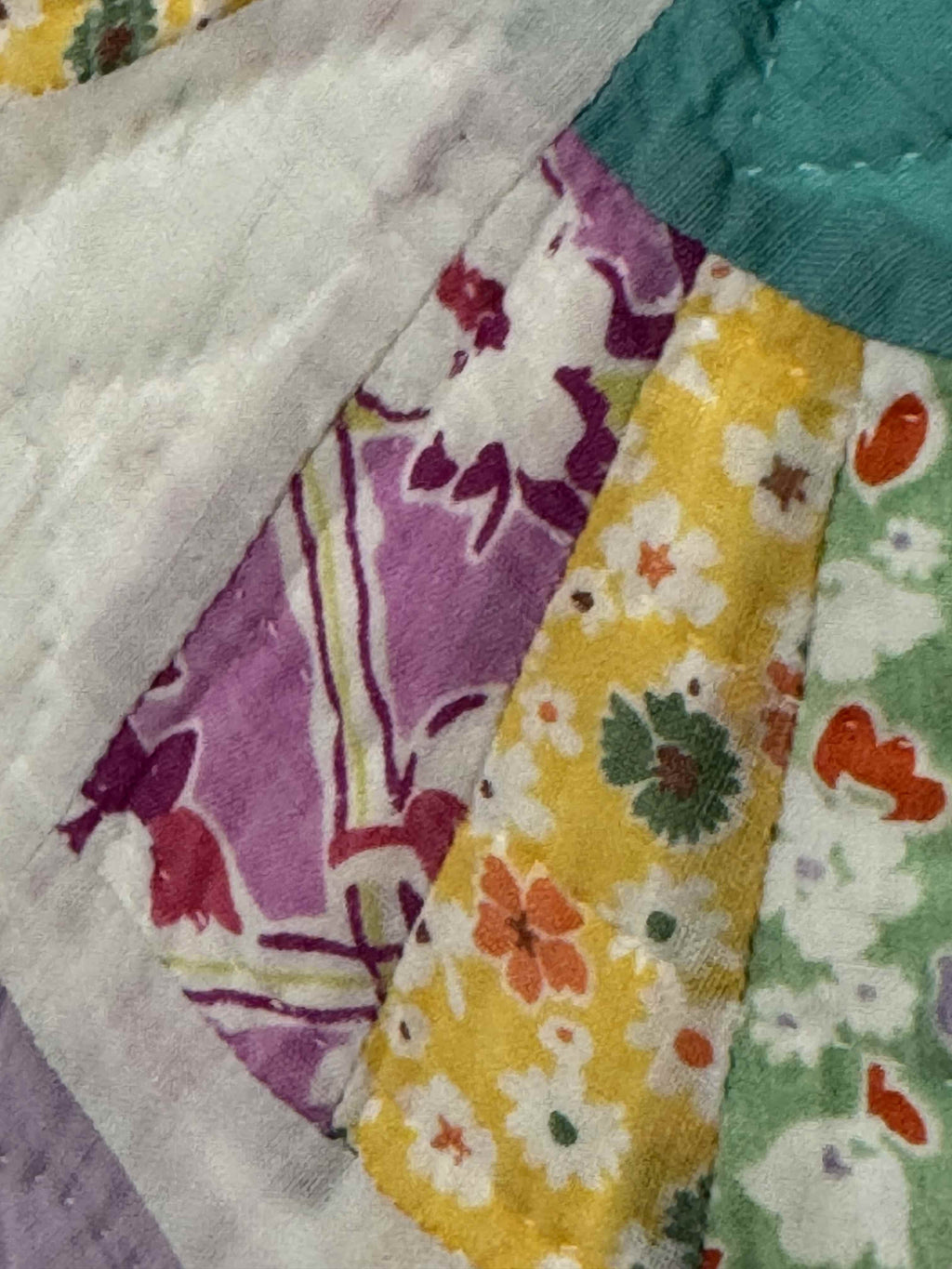 Vintage Quilt Grandmother's Fan Feed Sack