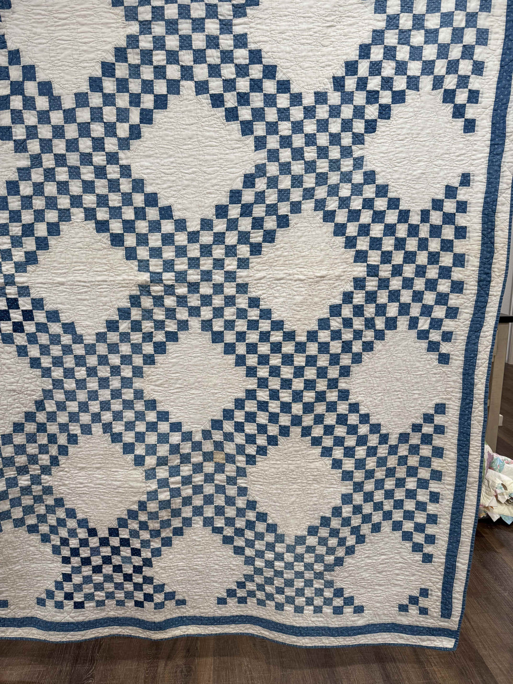 Antique Quilt Cadet Blue Triple Irish Chain