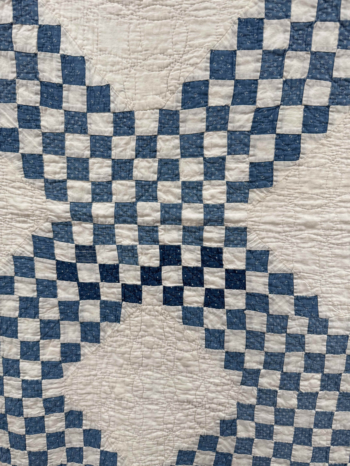Antique Quilt Cadet Blue Triple Irish Chain