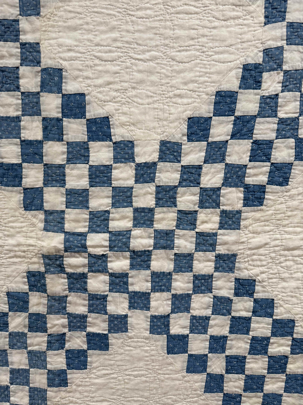 Antique Quilt Cadet Blue Triple Irish Chain