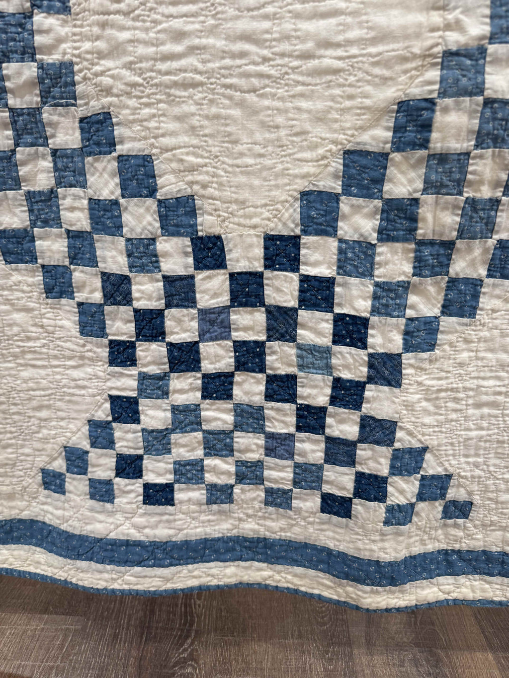 Antique Quilt Cadet Blue Triple Irish Chain