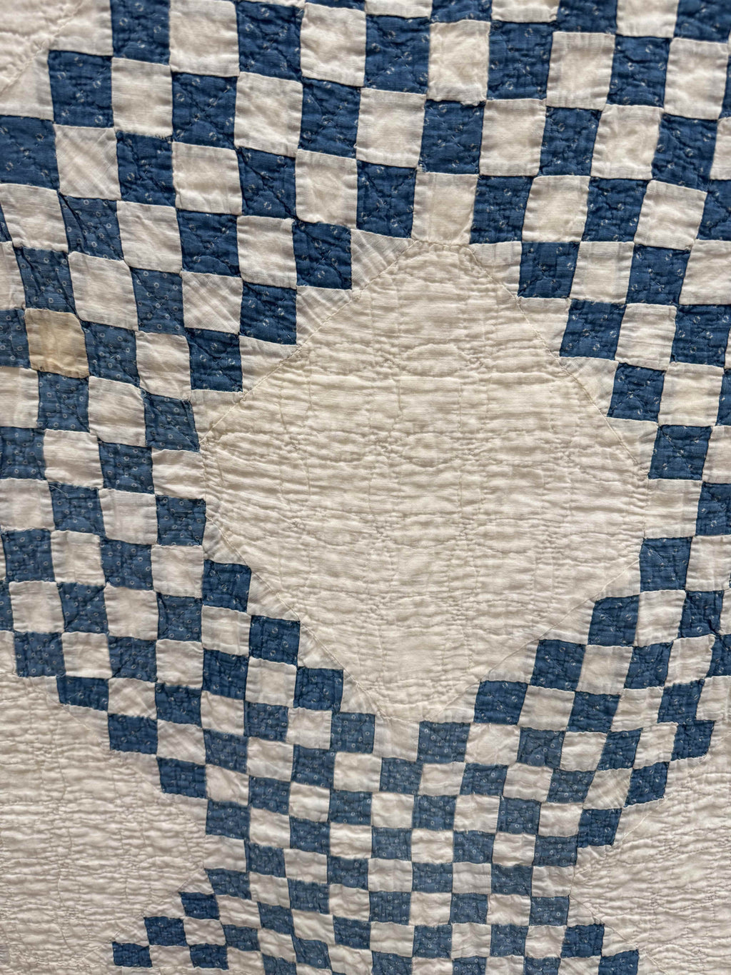 Antique Quilt Cadet Blue Triple Irish Chain