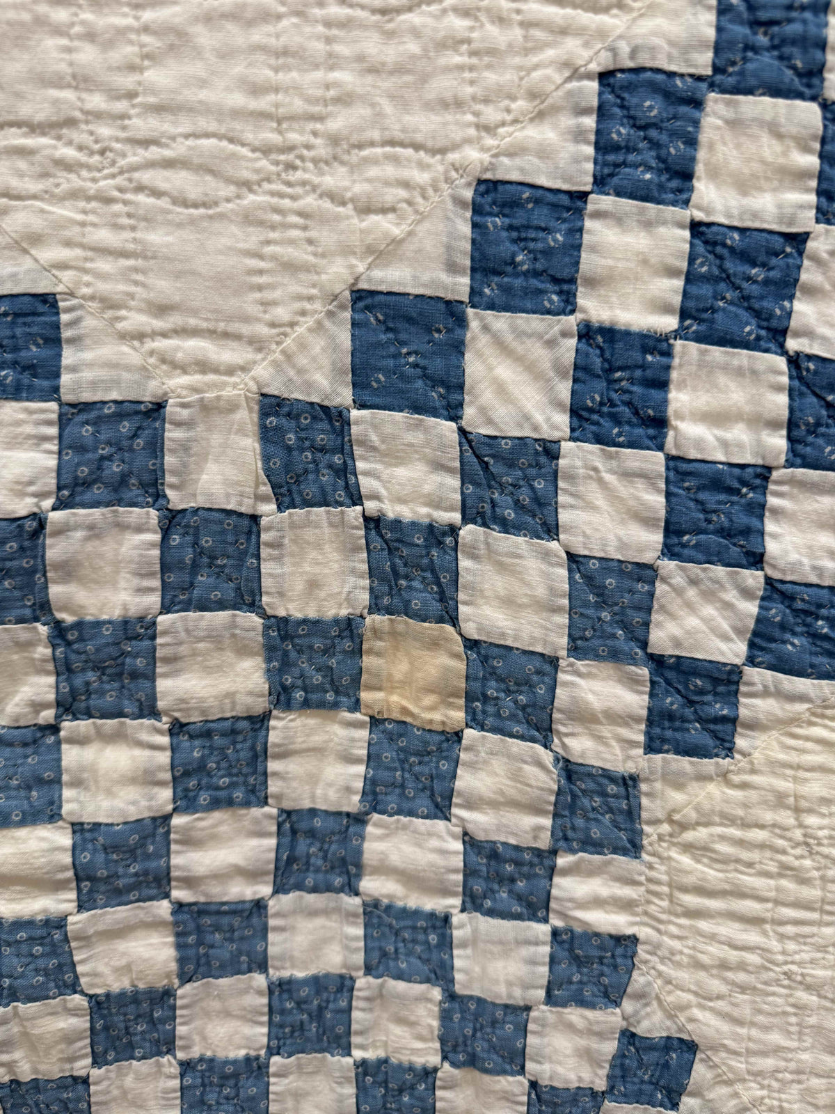 Antique Quilt Cadet Blue Triple Irish Chain