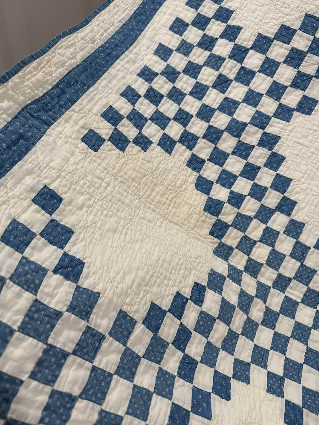 Antique Quilt Cadet Blue Triple Irish Chain