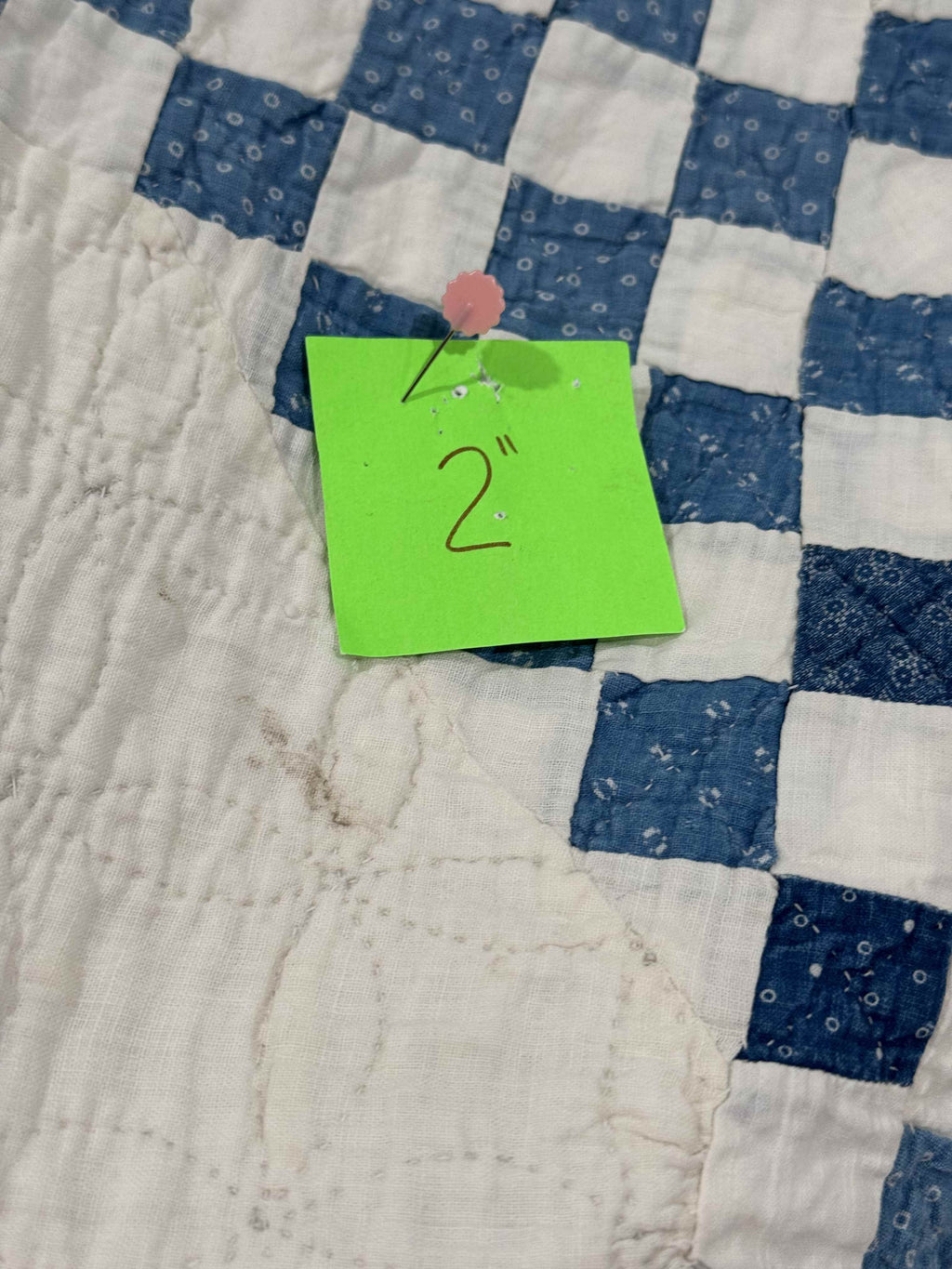 Antique Quilt Cadet Blue Triple Irish Chain