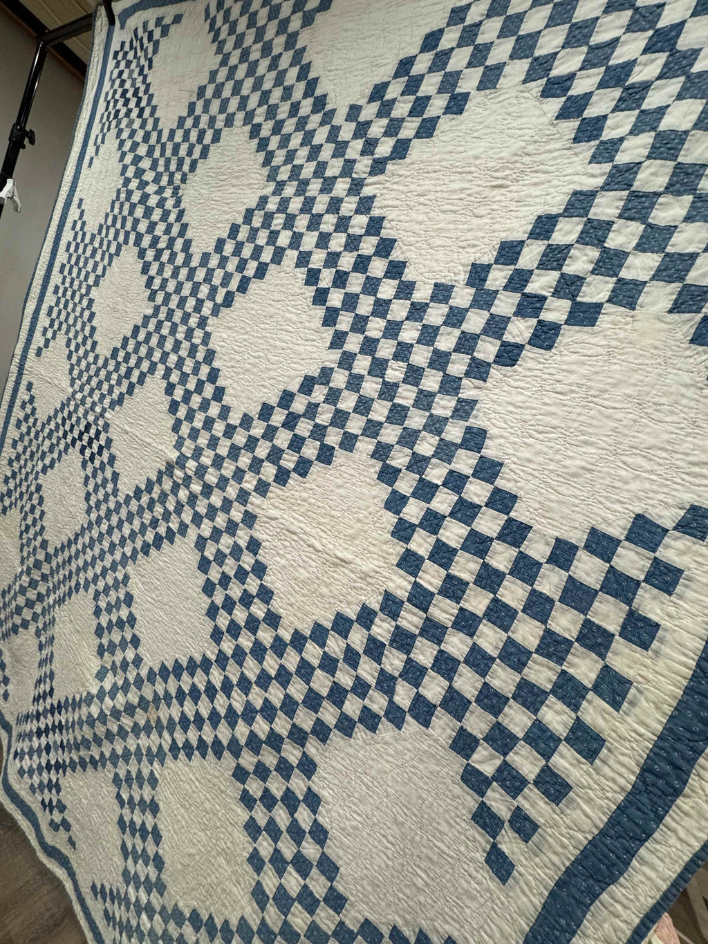 Antique Quilt Cadet Blue Triple Irish Chain