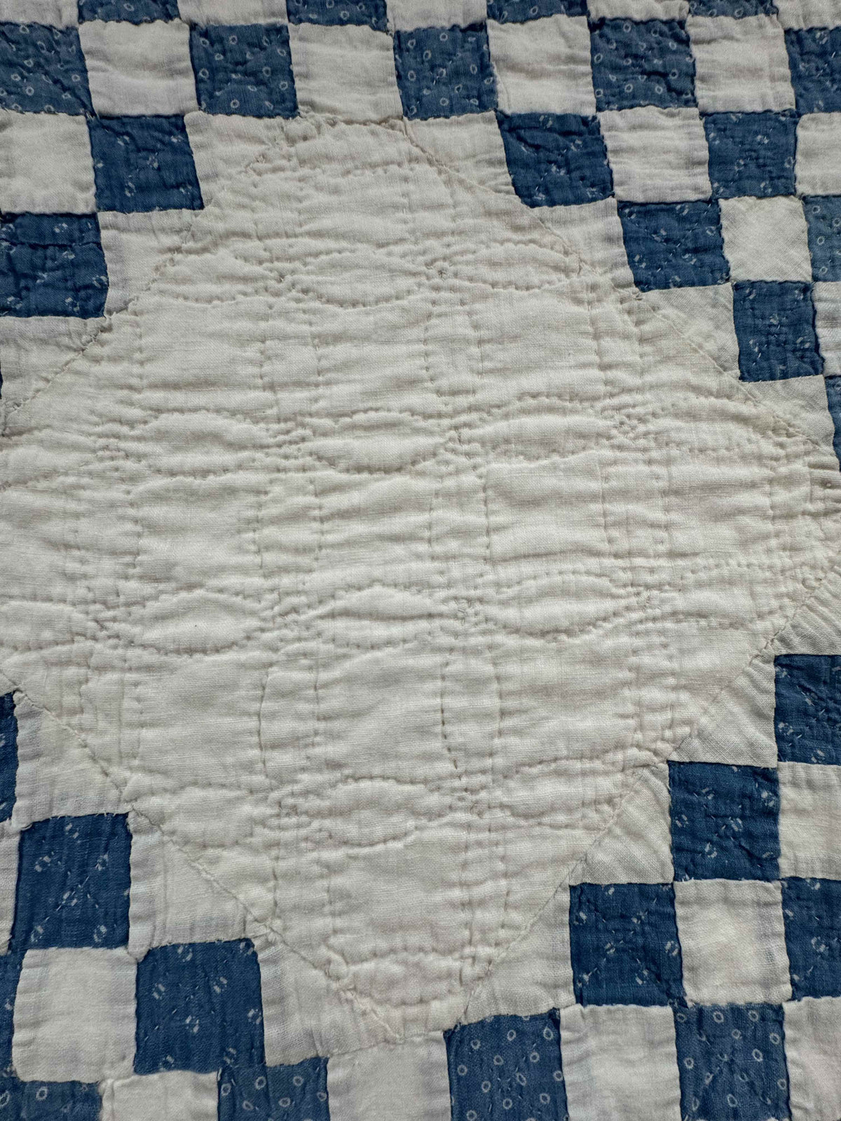 Antique Quilt Cadet Blue Triple Irish Chain
