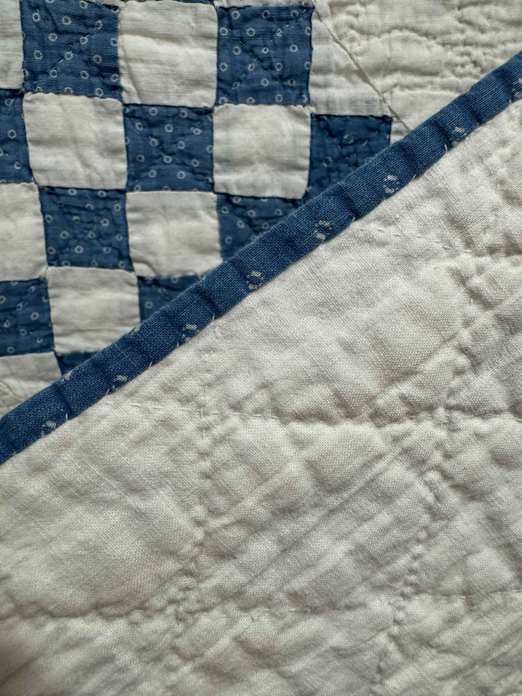 Antique Quilt Cadet Blue Triple Irish Chain