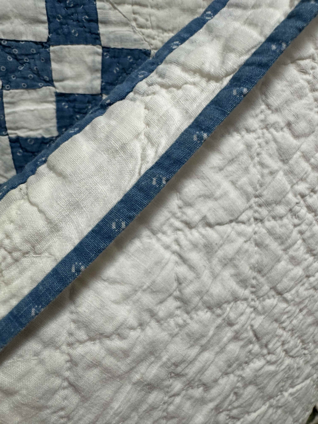 Antique Quilt Cadet Blue Triple Irish Chain