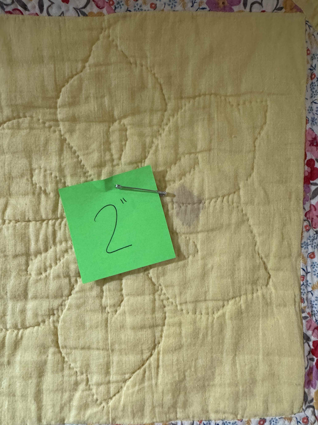 **SOLD** Vintage Quilt Lattice Yellow **SOLD**