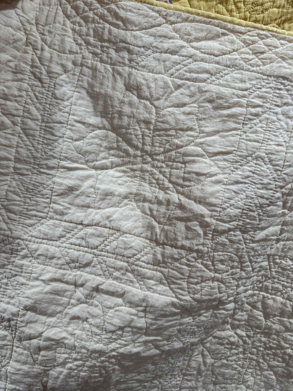 **SOLD** Vintage Quilt Lattice Yellow **SOLD**