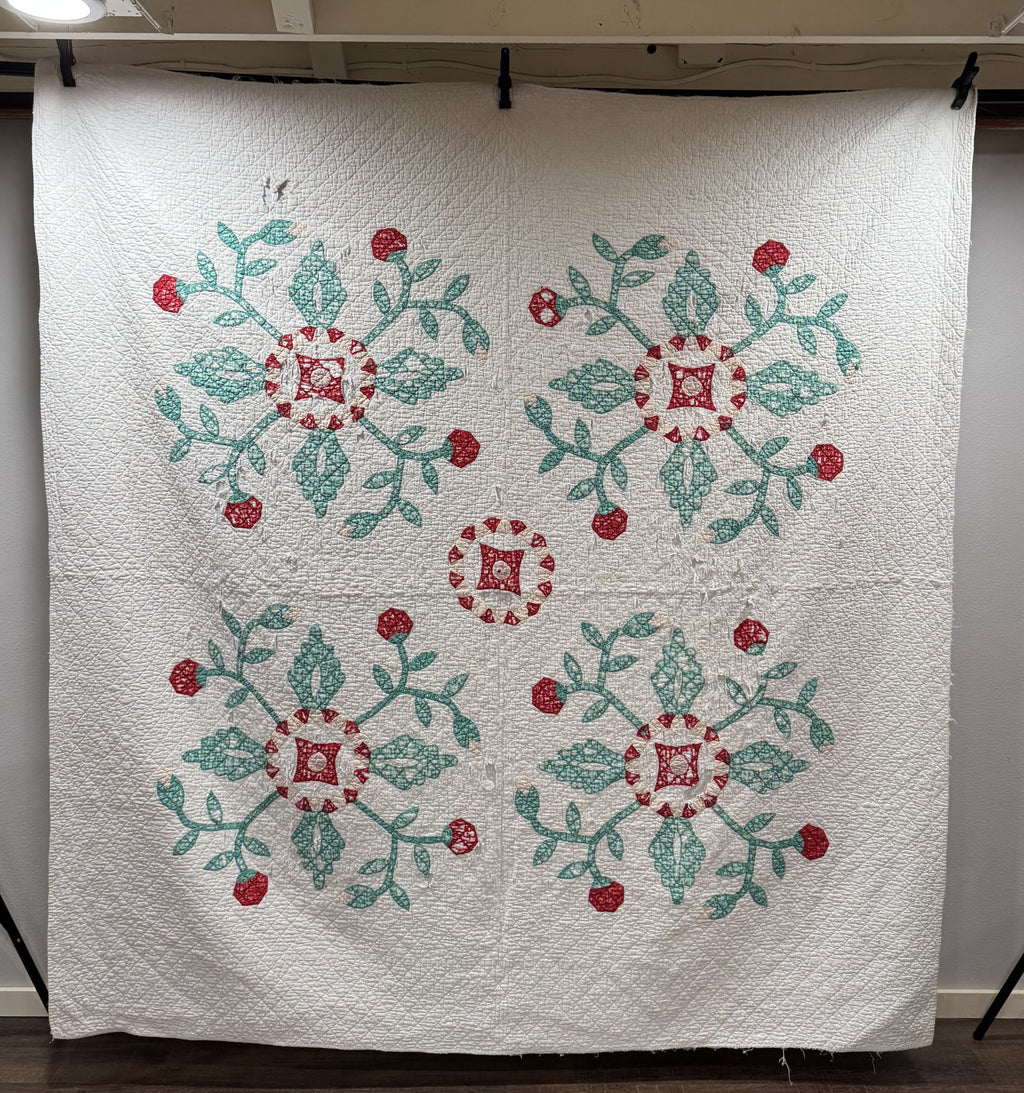 Vintage Cutter Quilt Mid Century Applique