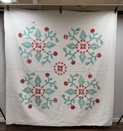 **SOLD Vintage Cutter Quilt Mid Century Applique  SOLD**