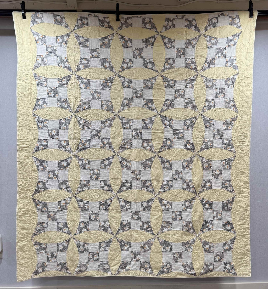 Vintage Quilt Glorified Nine Patch Yellow