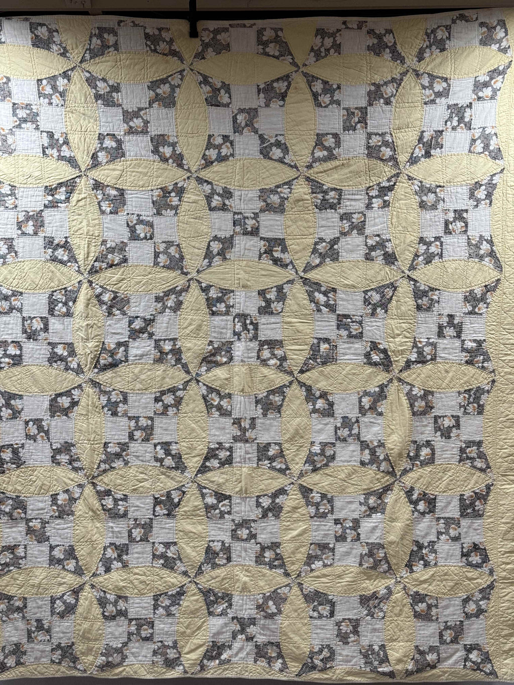Vintage Quilt Glorified Nine Patch Yellow