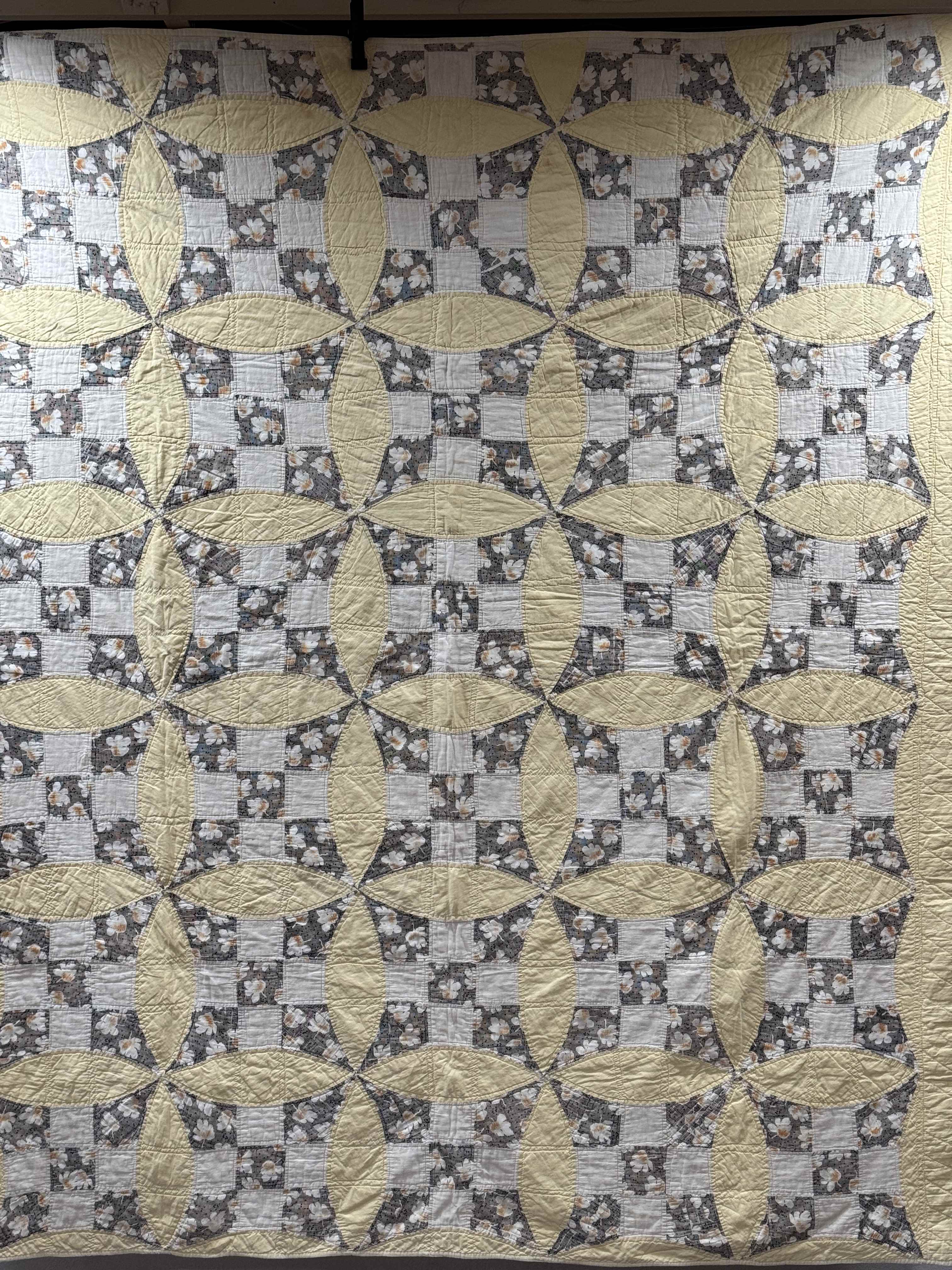 Vintage Quilt Glorified Nine Patch Yellow