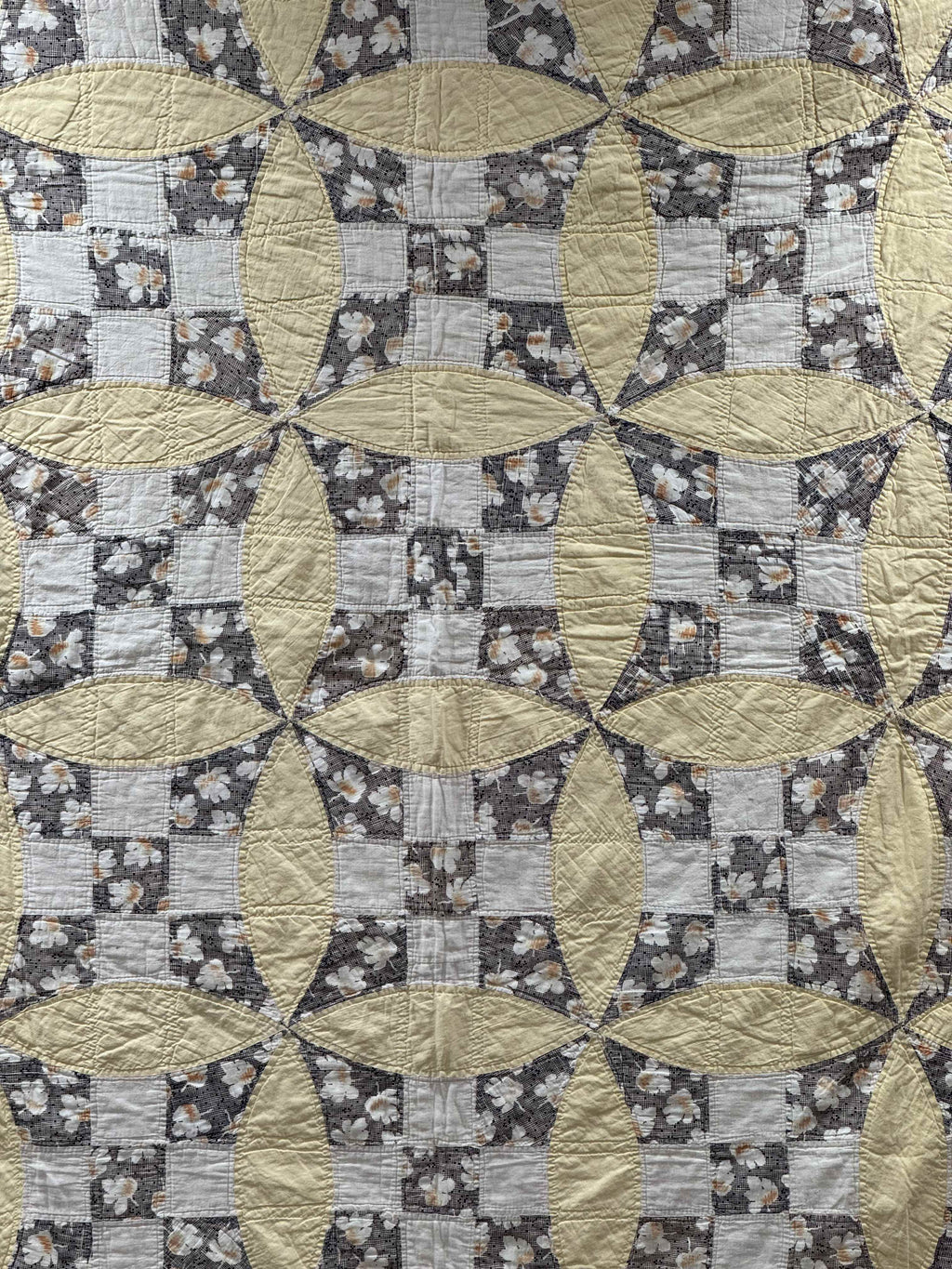 Vintage Quilt Glorified Nine Patch Yellow