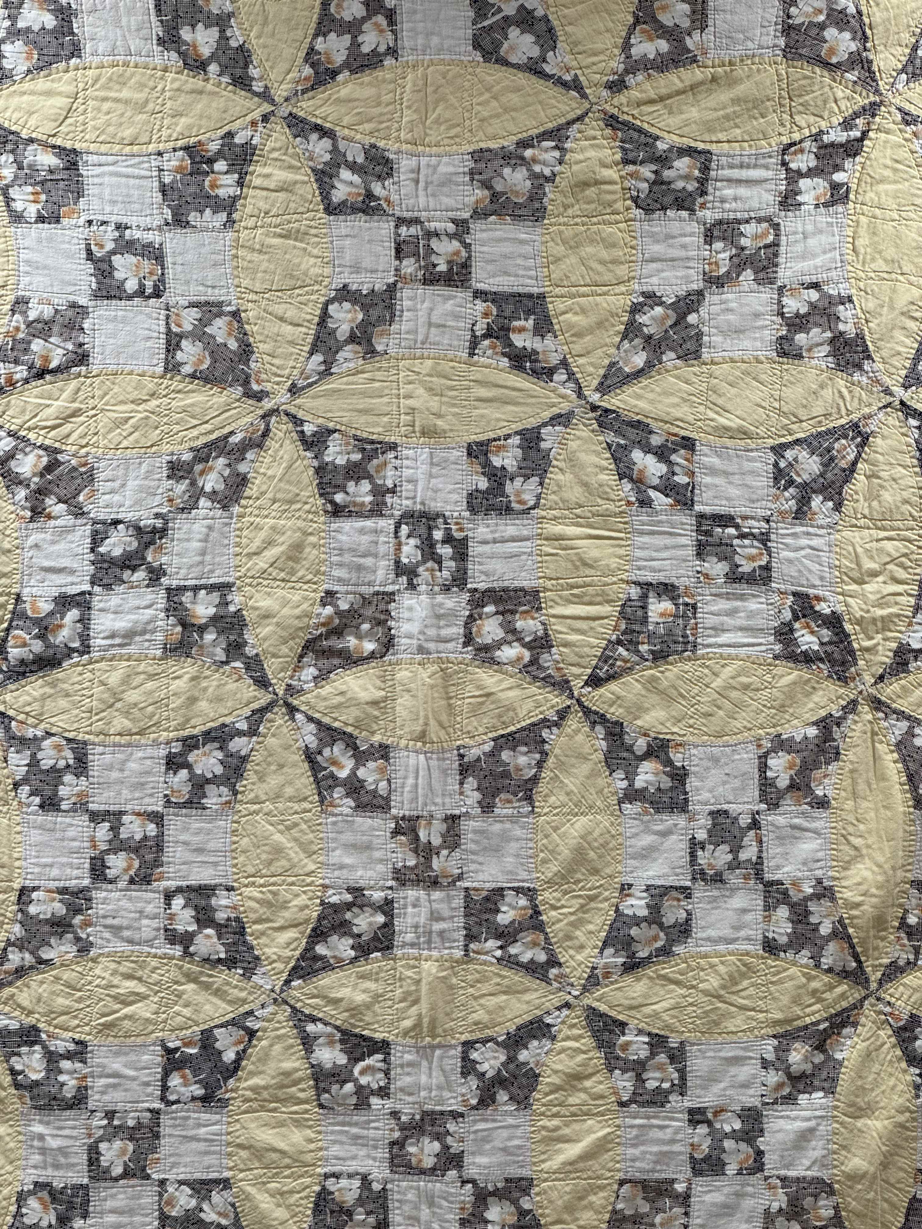 Vintage Quilt Glorified Nine Patch Yellow