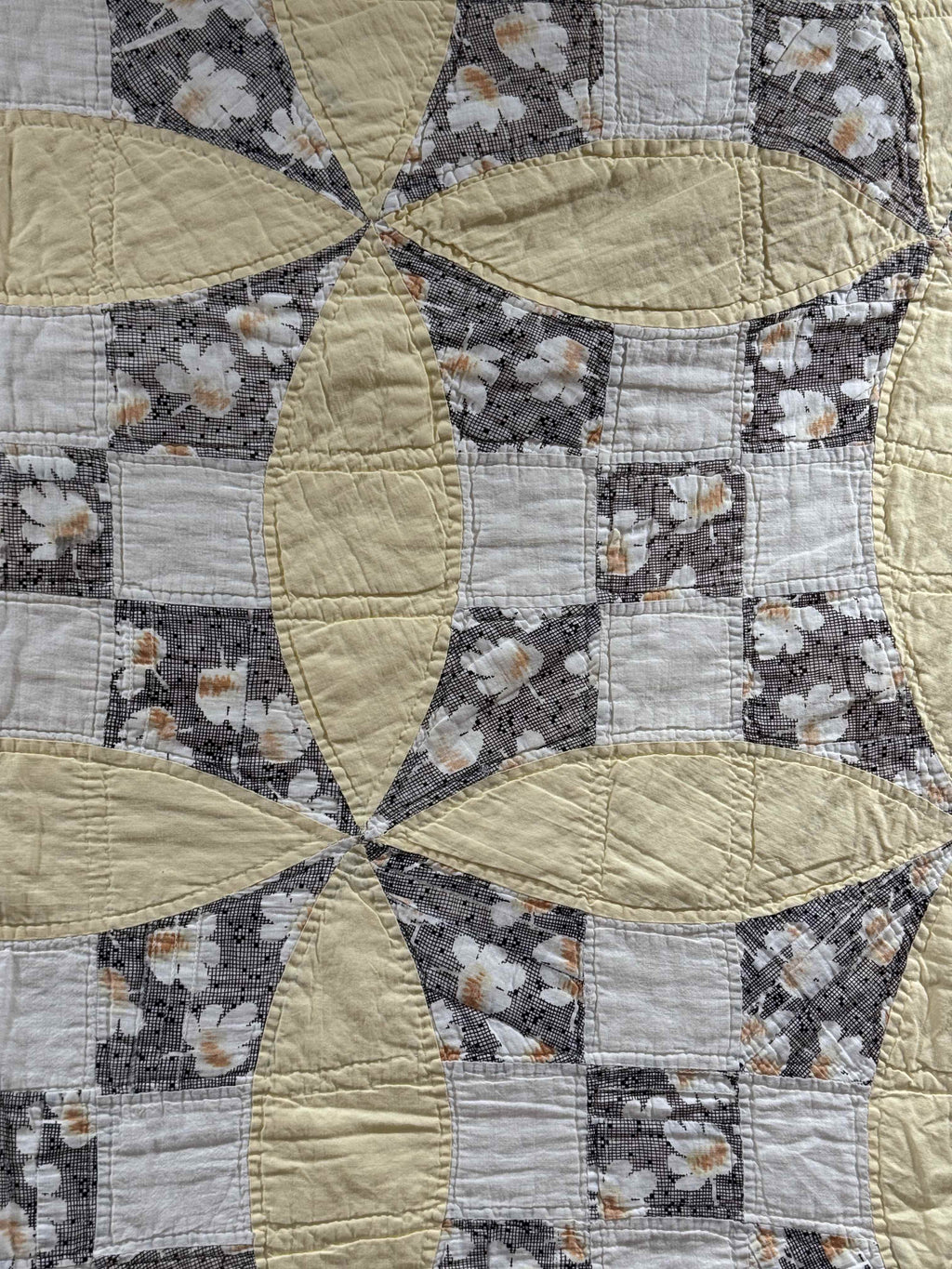Vintage Quilt Glorified Nine Patch Yellow