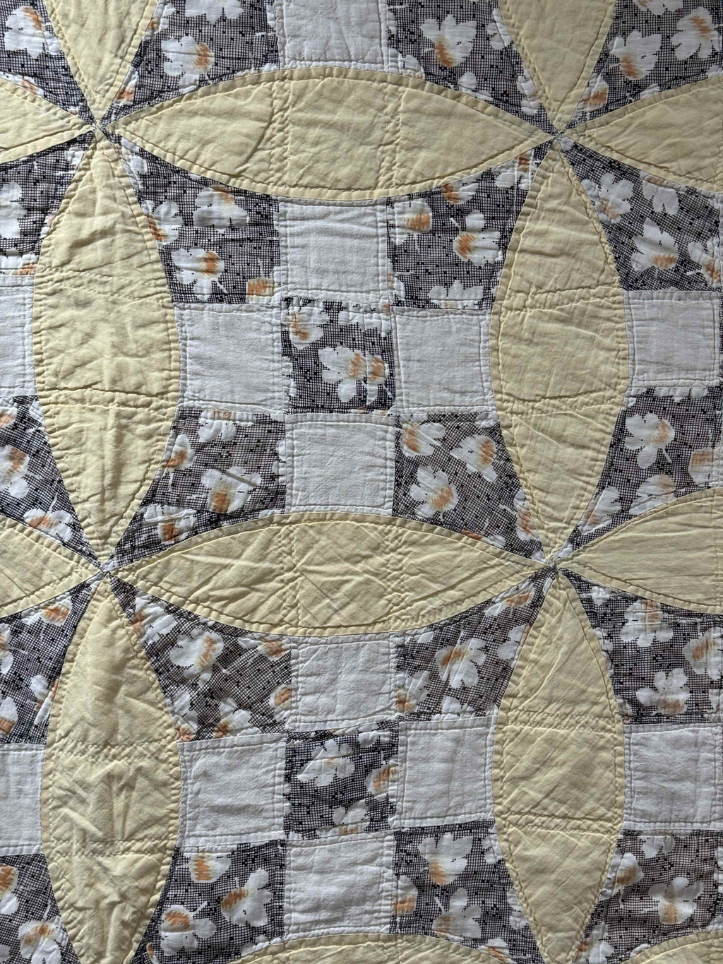Vintage Quilt Glorified Nine Patch Yellow