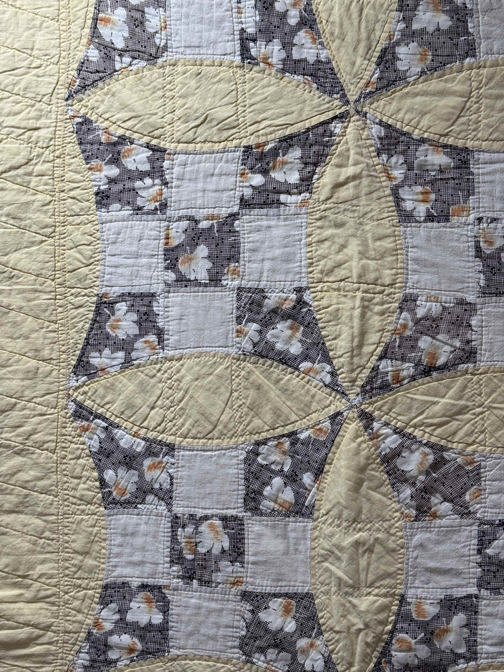 Vintage Quilt Glorified Nine Patch Yellow