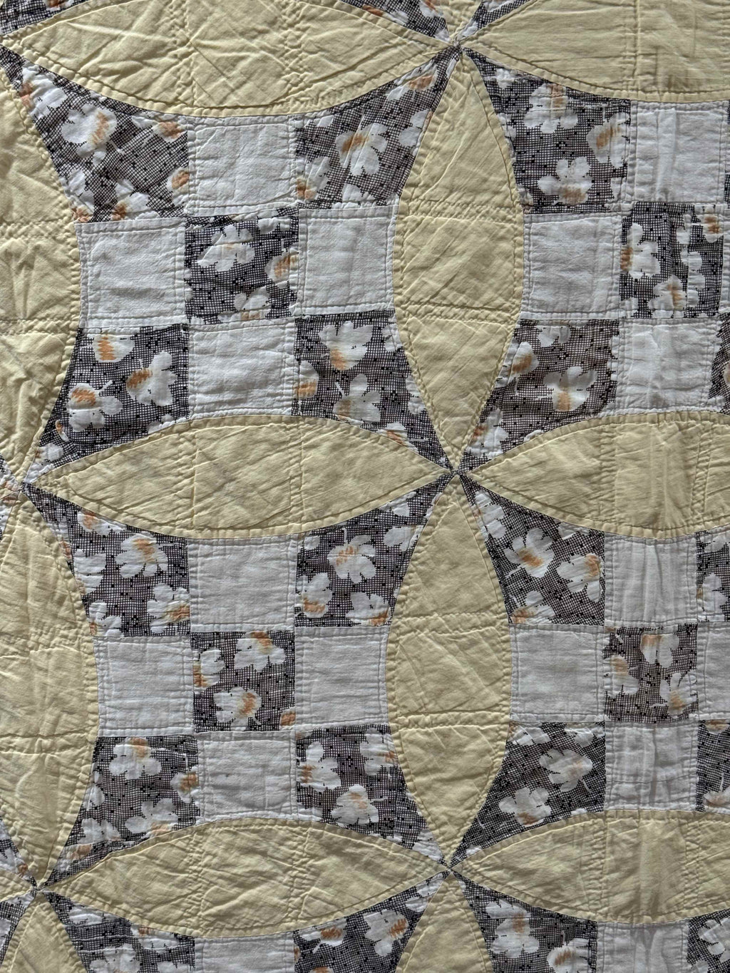 Vintage Quilt Glorified Nine Patch Yellow
