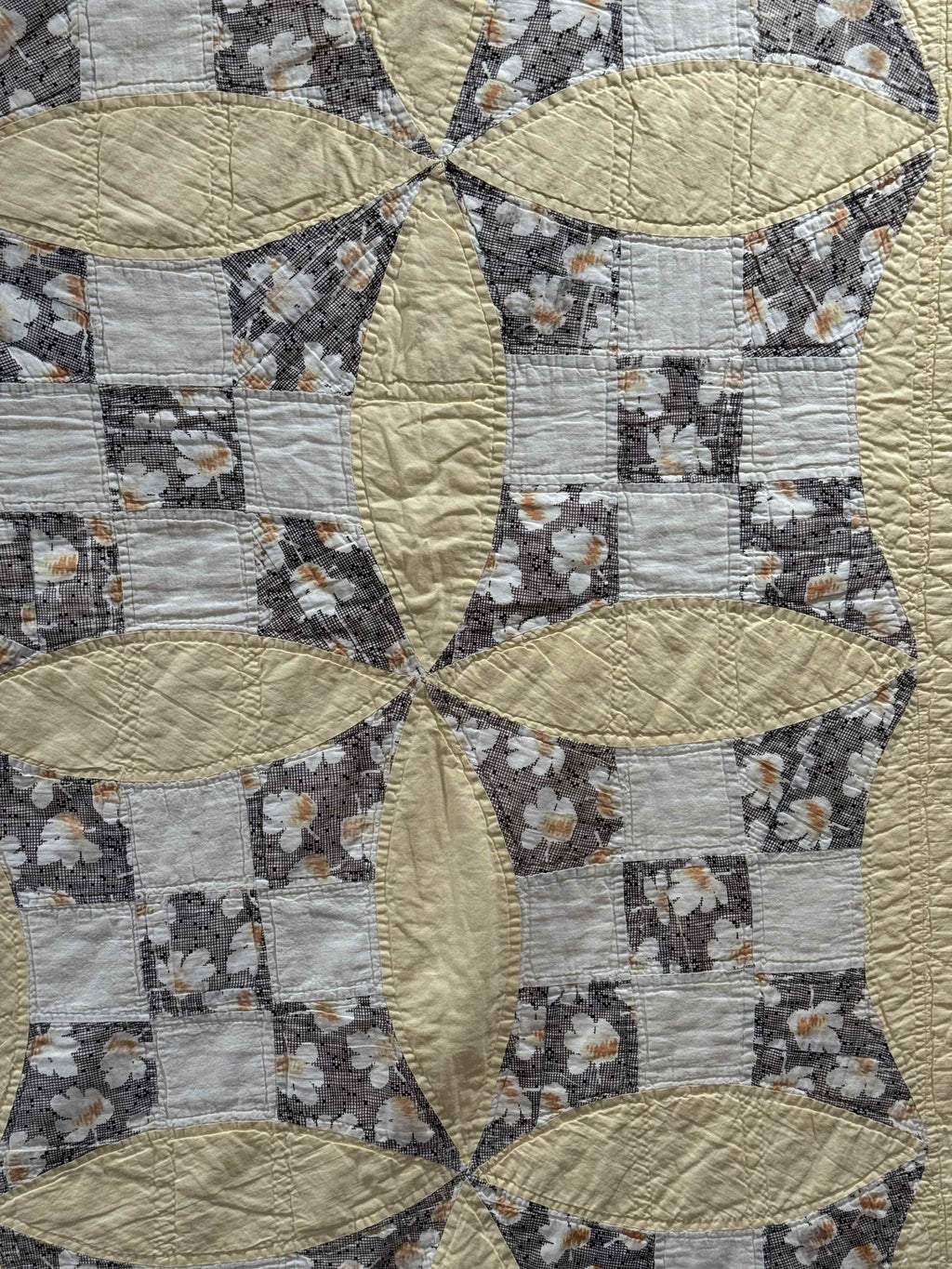 Vintage Quilt Glorified Nine Patch Yellow