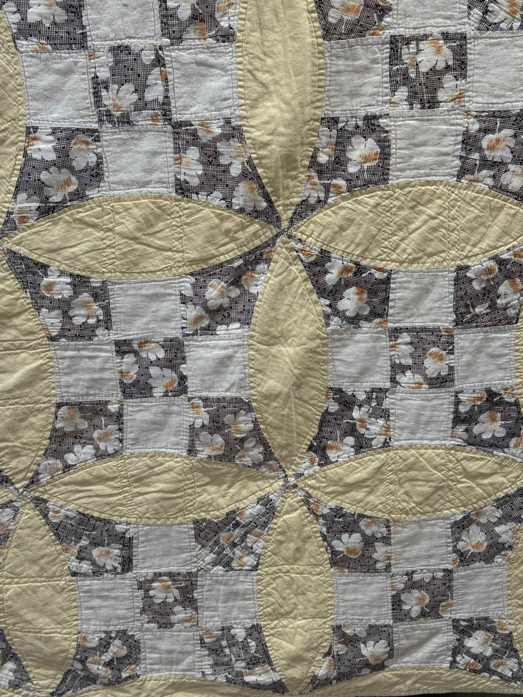 Vintage Quilt Glorified Nine Patch Yellow