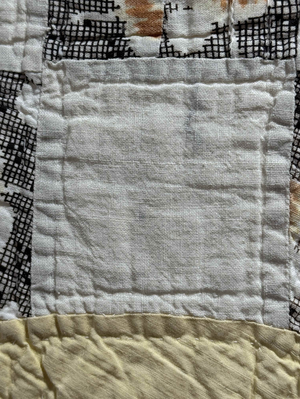 Vintage Quilt Glorified Nine Patch Yellow