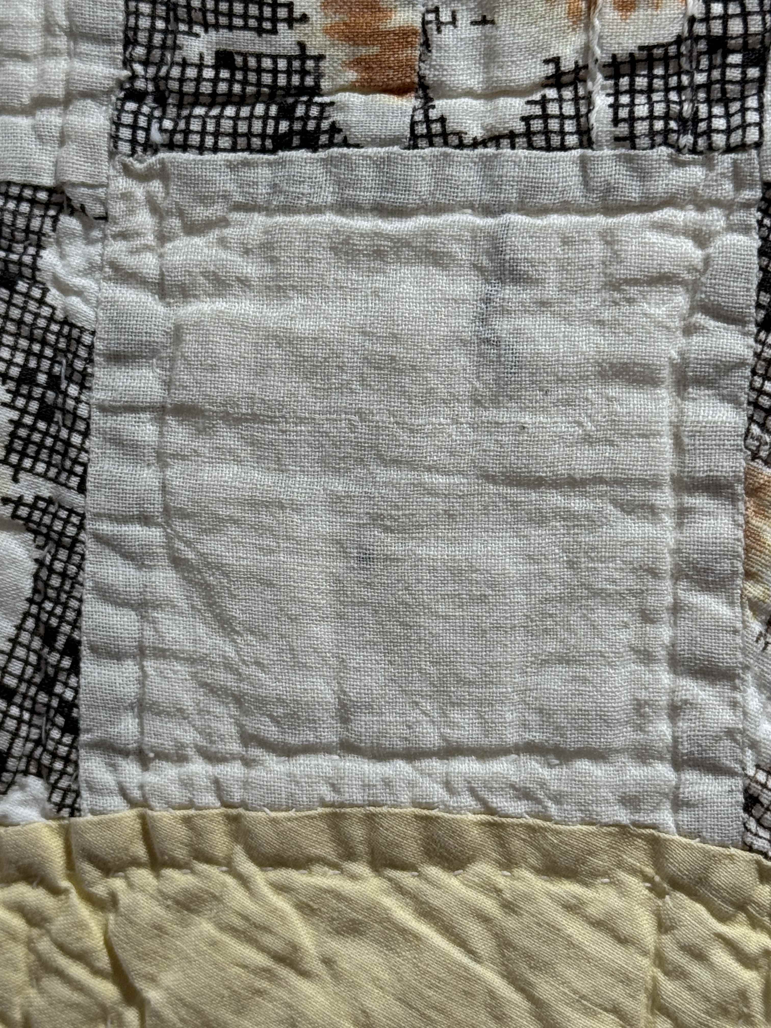 Vintage Quilt Glorified Nine Patch Yellow