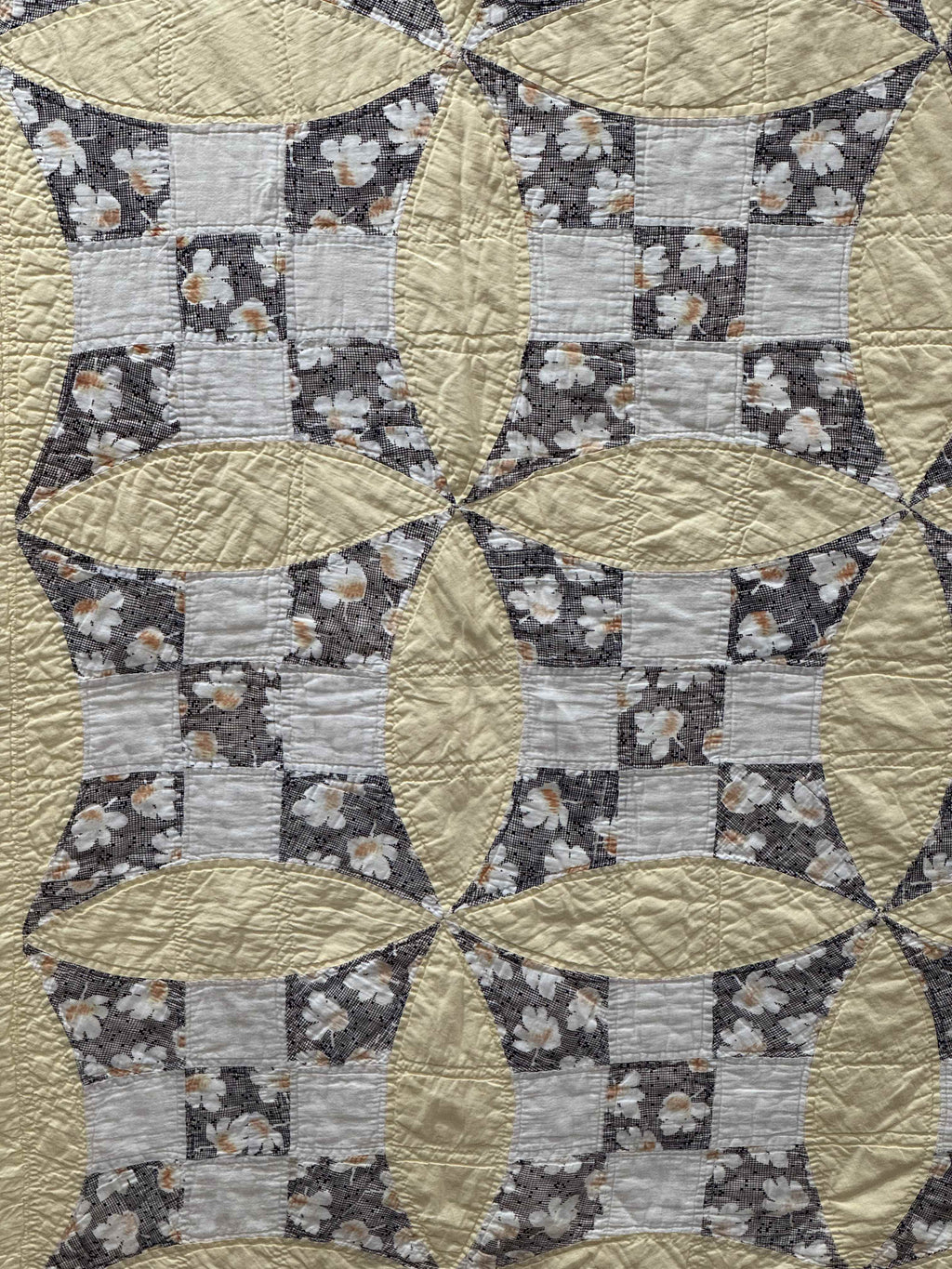 Vintage Quilt Glorified Nine Patch Yellow