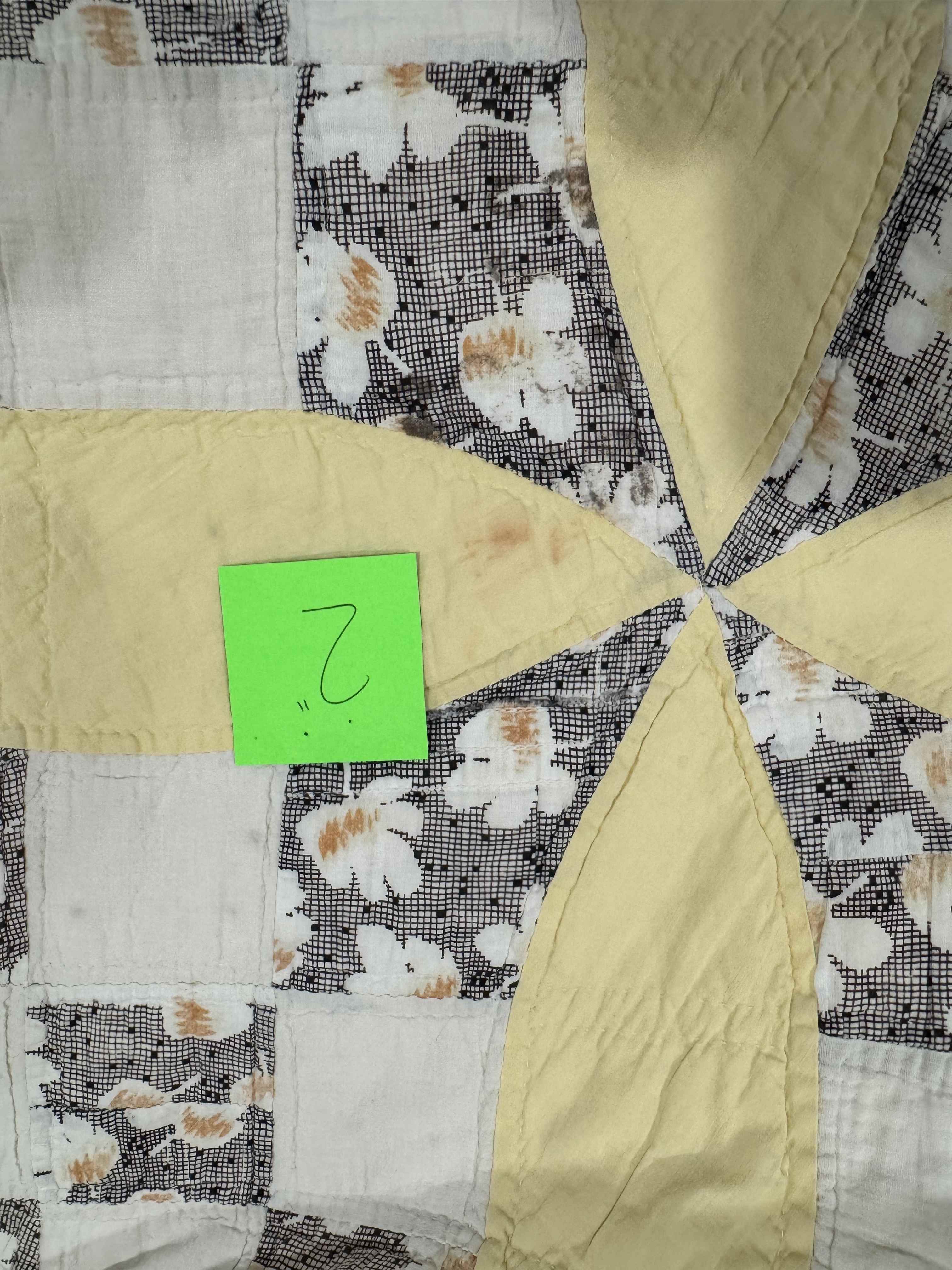 Vintage Quilt Glorified Nine Patch Yellow