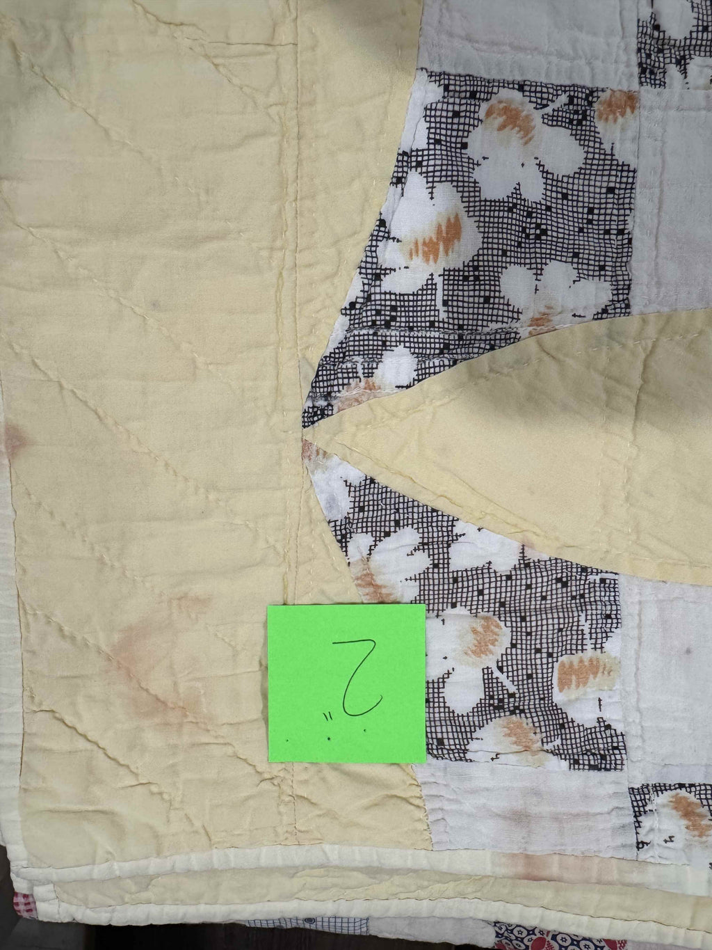 Vintage Quilt Glorified Nine Patch Yellow