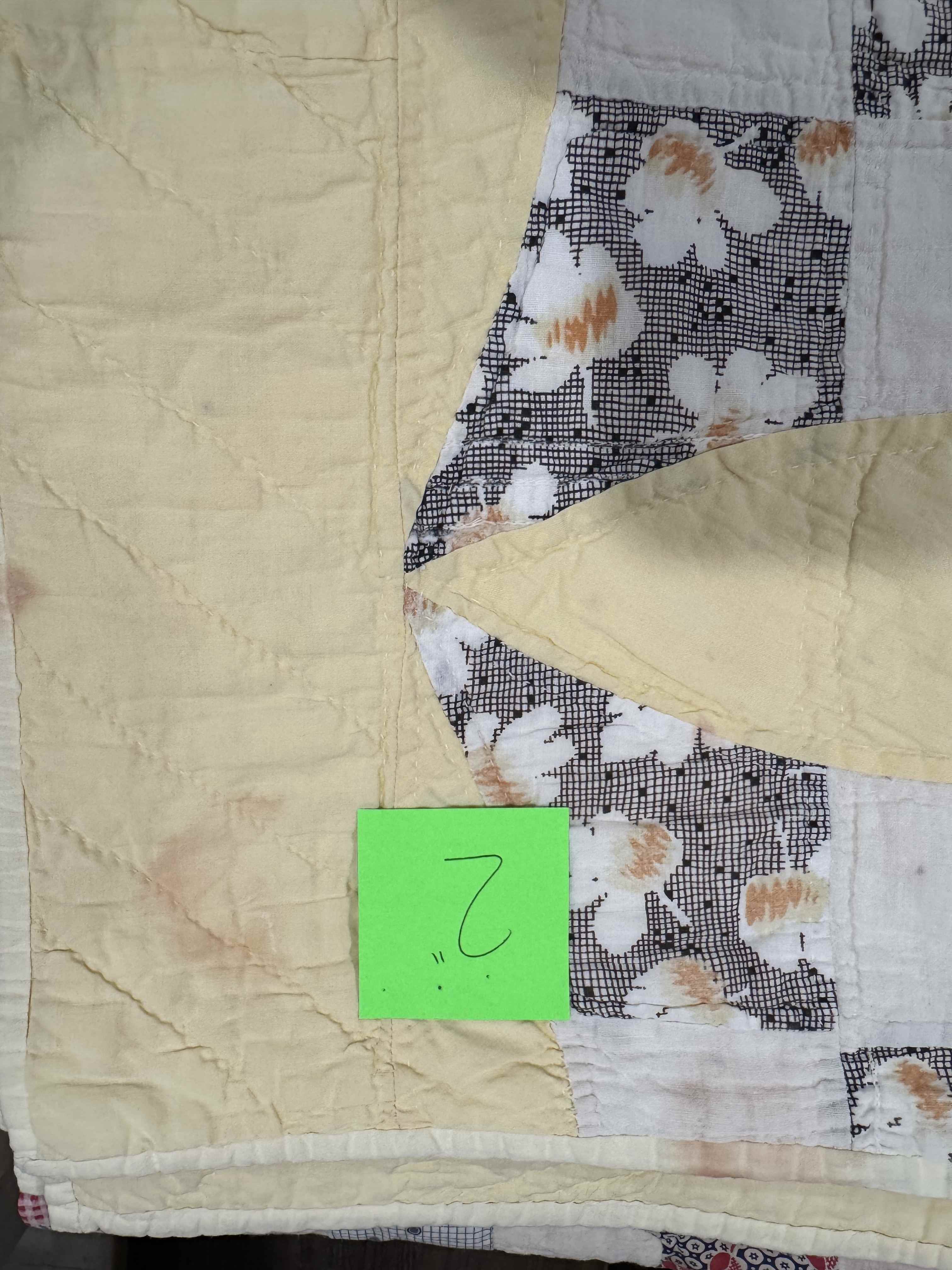 Vintage Quilt Glorified Nine Patch Yellow