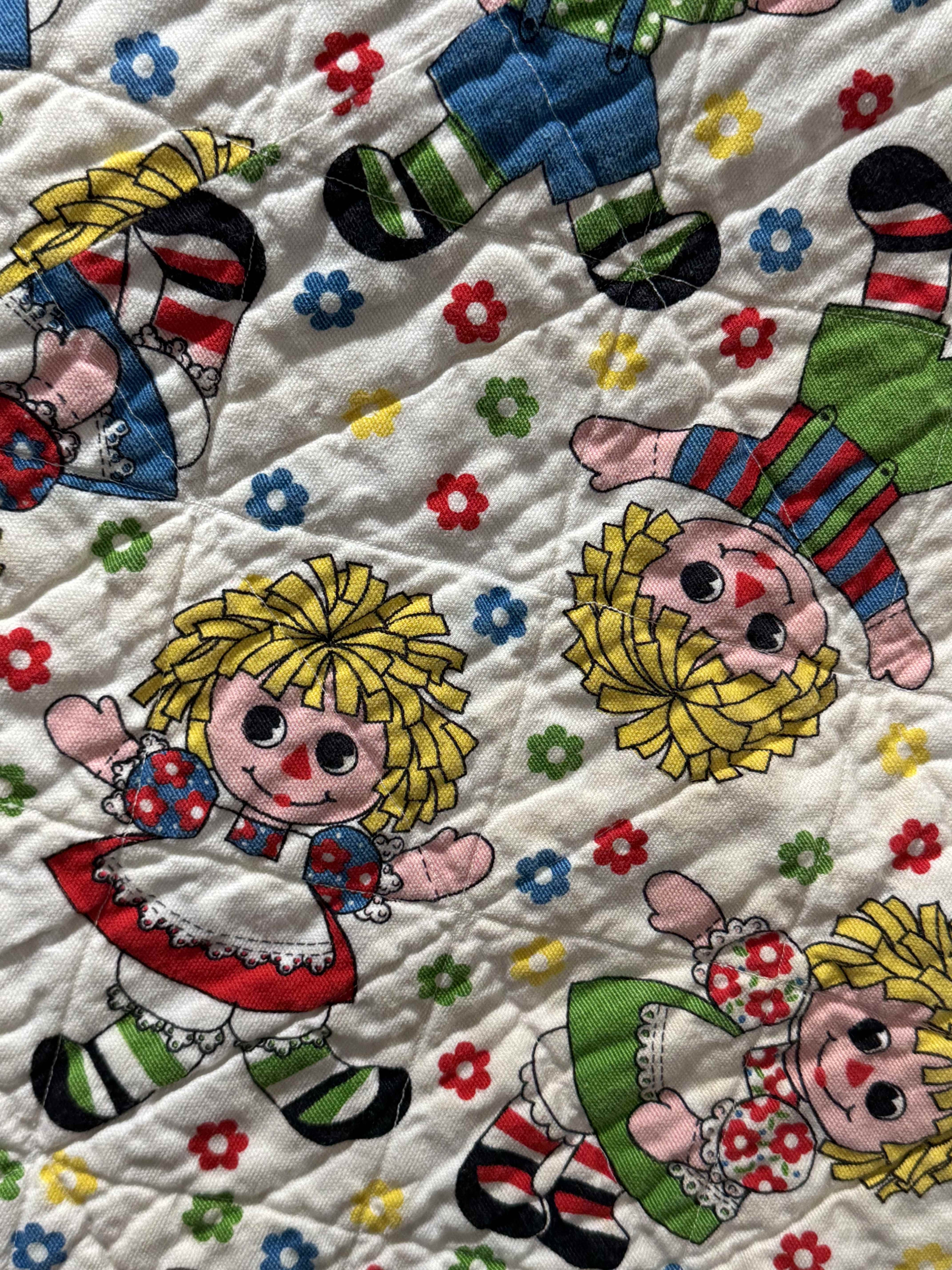 Vintage Feed Sack Pinwheel Crib Quilt