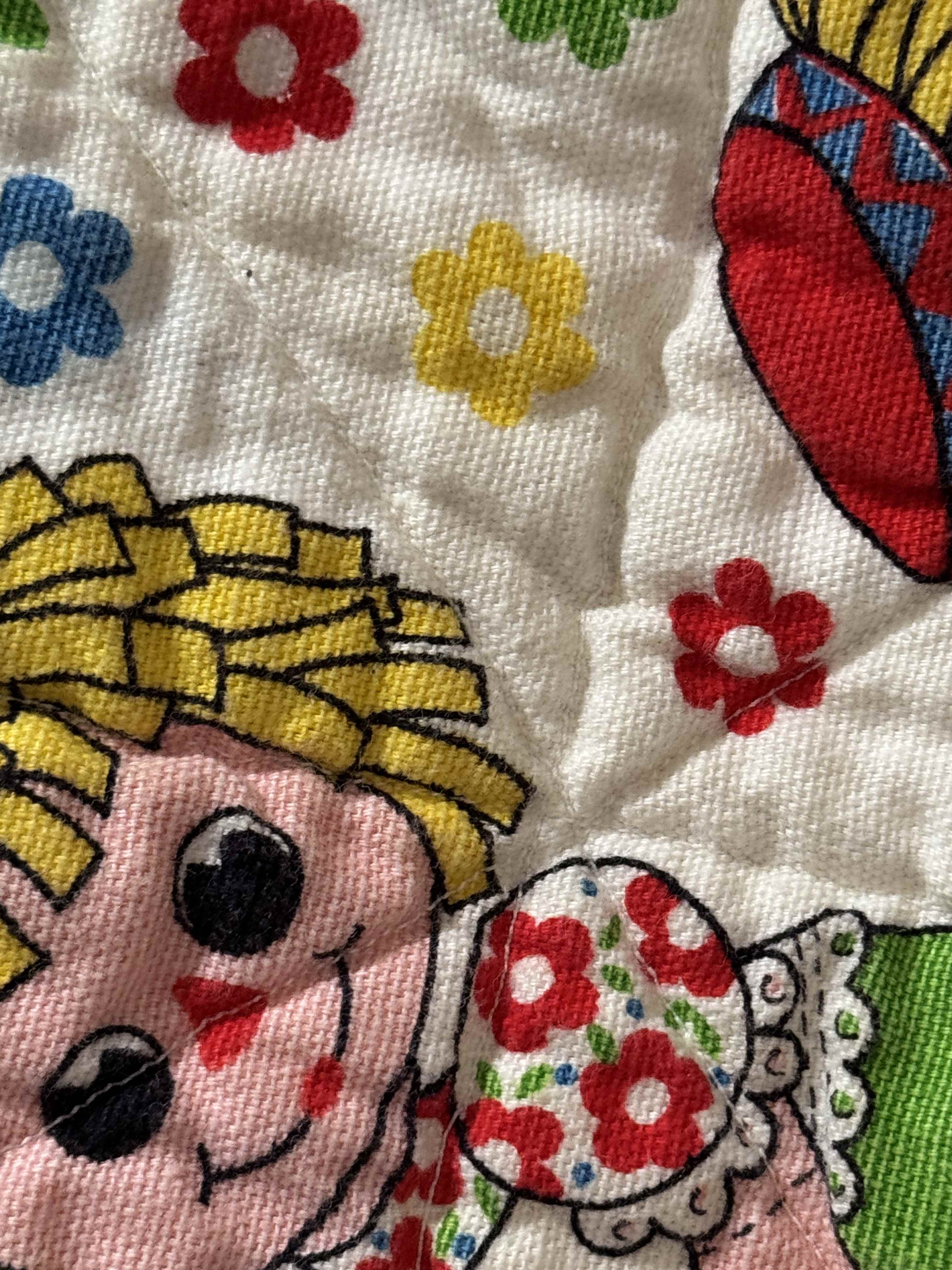 Vintage Feed Sack Pinwheel Crib Quilt