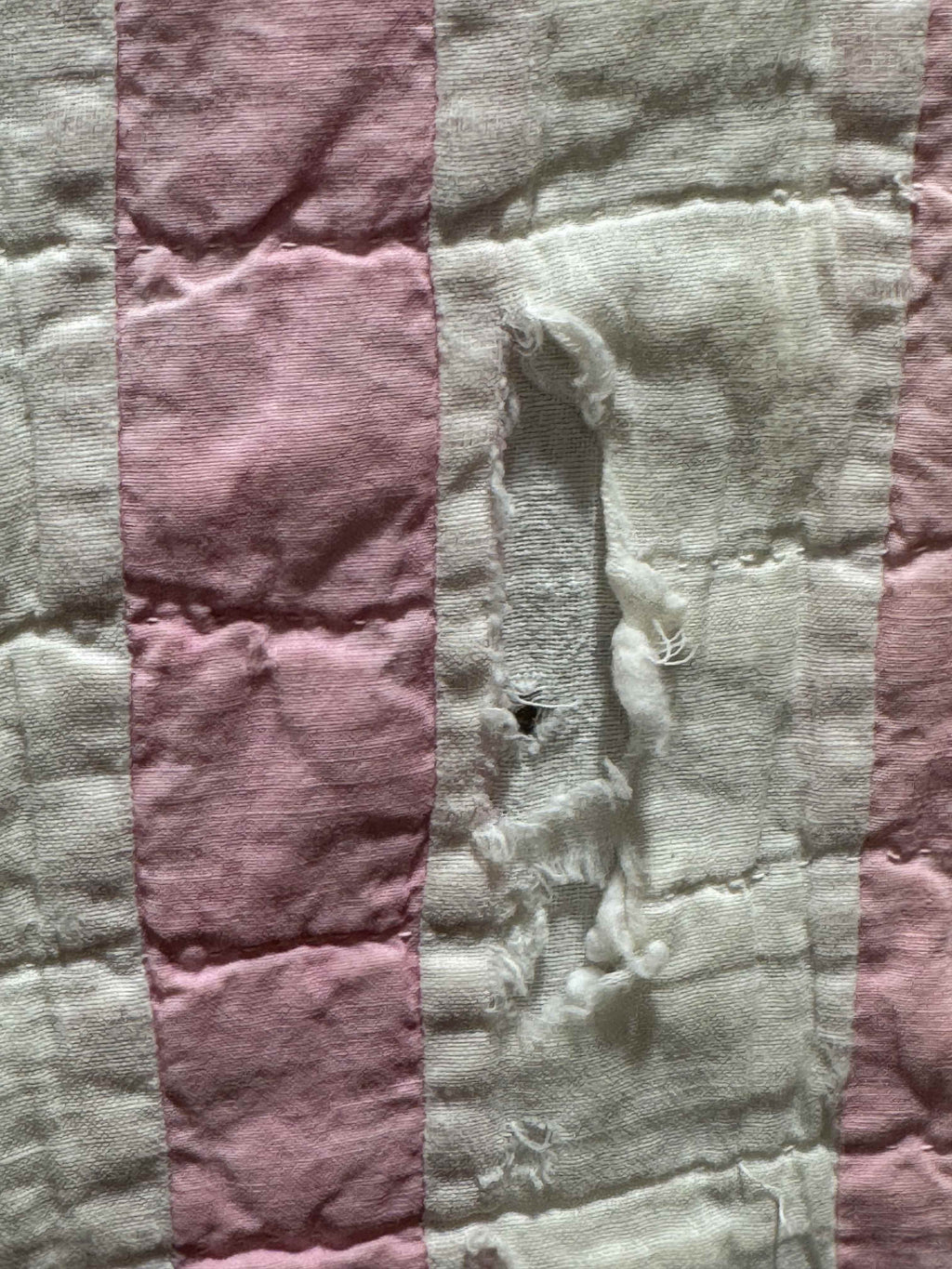 **SOLD** Vintage Grandmother's Fan Pink Feed Sack Quilt **SOLD**