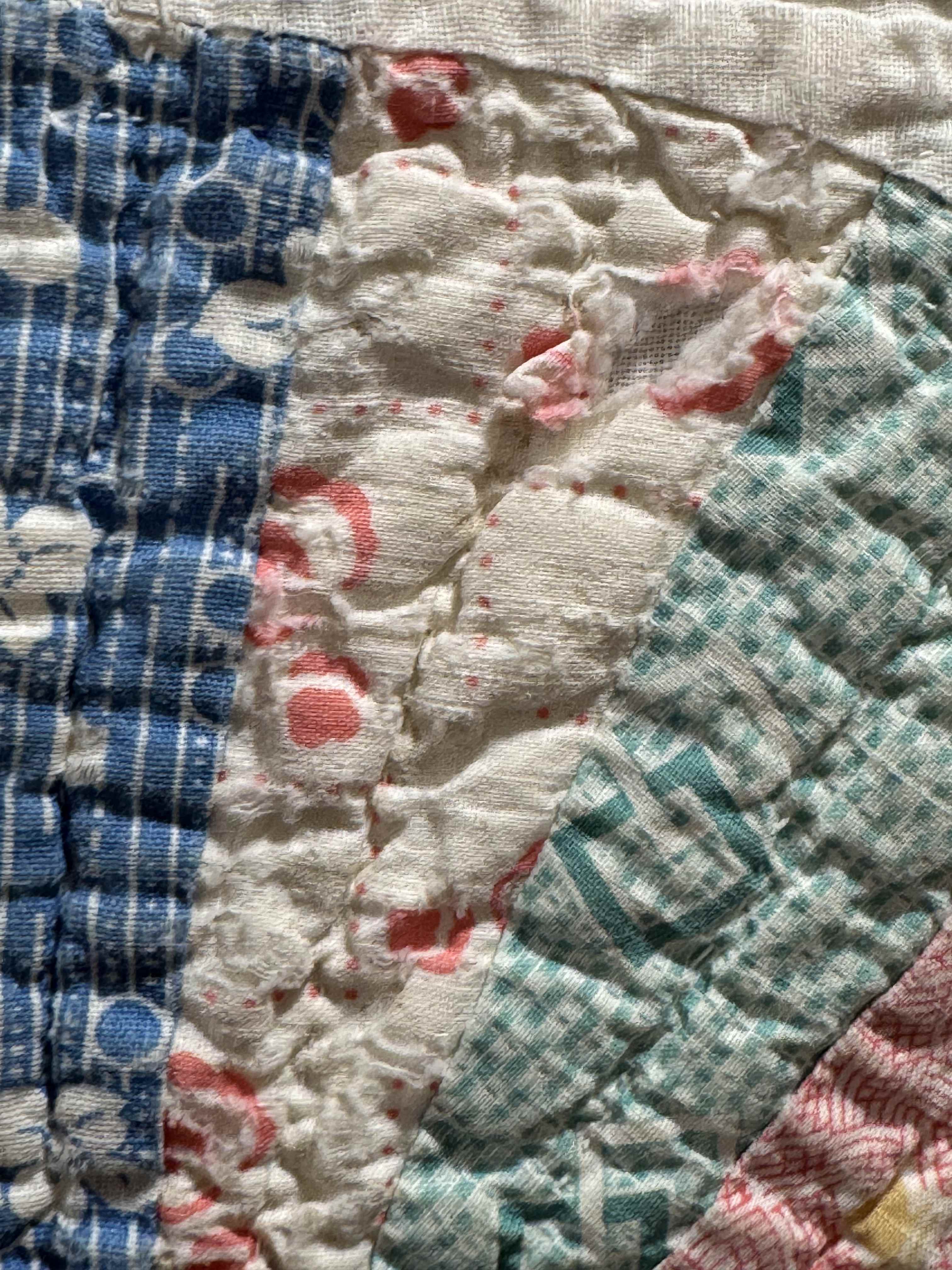 **SOLD** Vintage Grandmother's Fan Pink Feed Sack Quilt **SOLD**