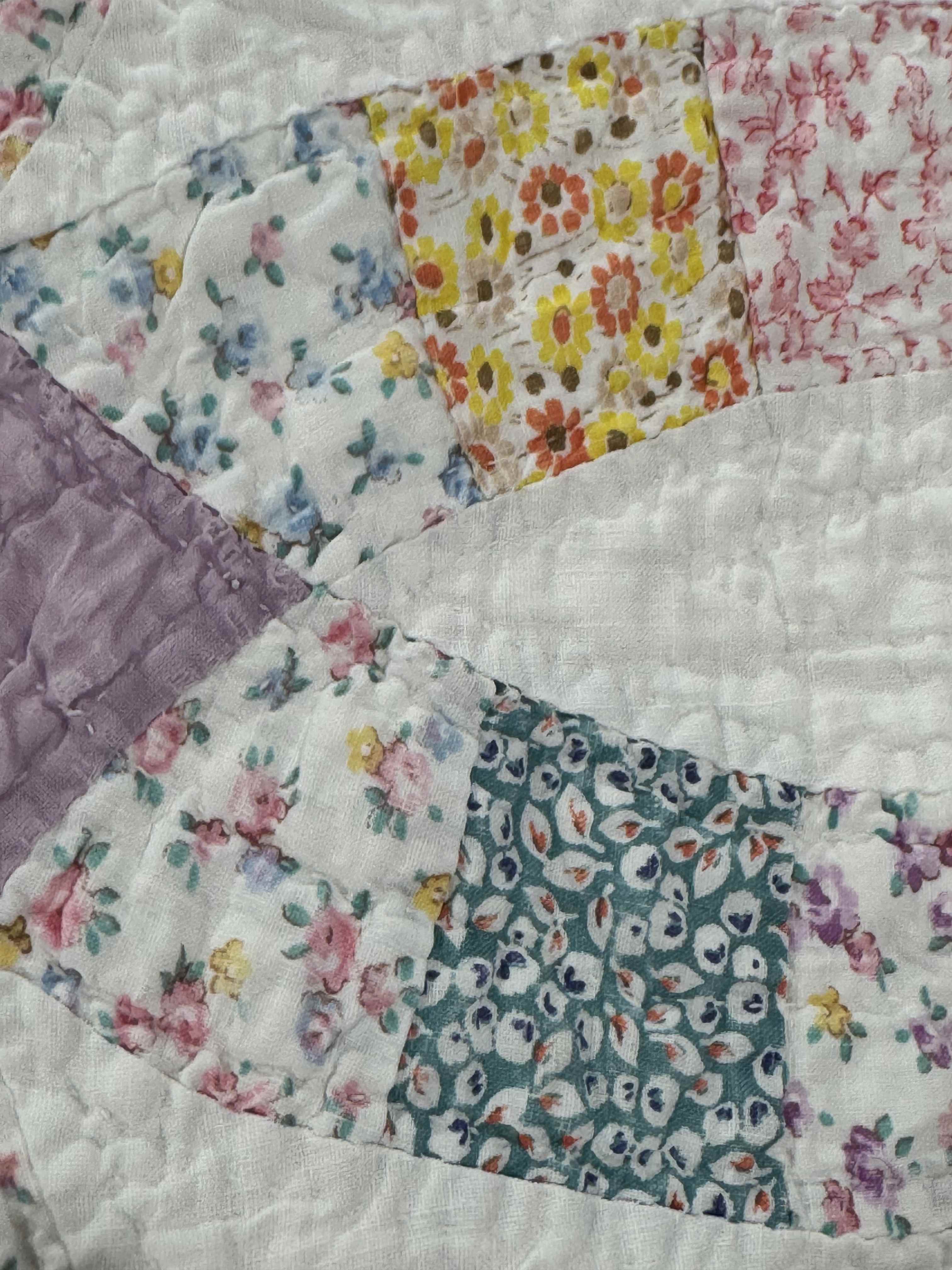 Vintage Double Wedding Ring Quilt